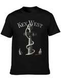Key West Anchor Graphic Tee - Black Cotton