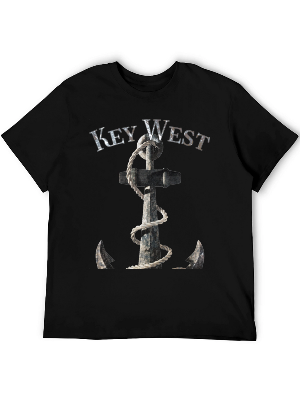Key West Anchor Graphic Tee - Black Cotton