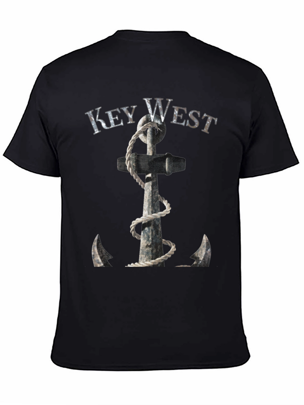 Key West Anchor Graphic Tee - Black Cotton