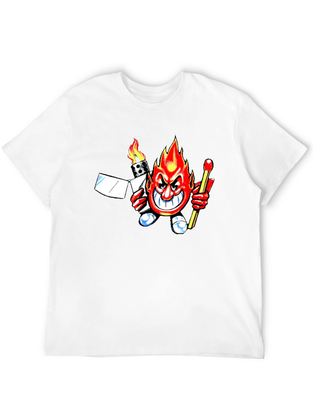 Fiery Devil Graphic Tee - Black Cotton T-Shirt