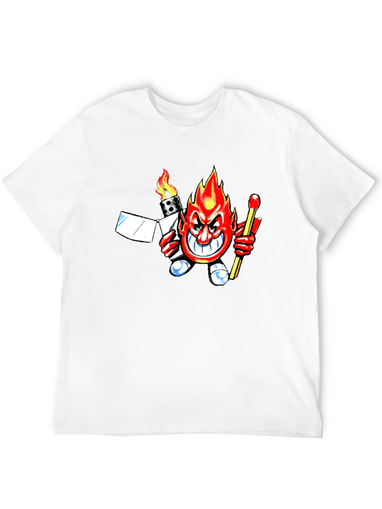 Fiery Devil Graphic Tee - Black Cotton T-Shirt