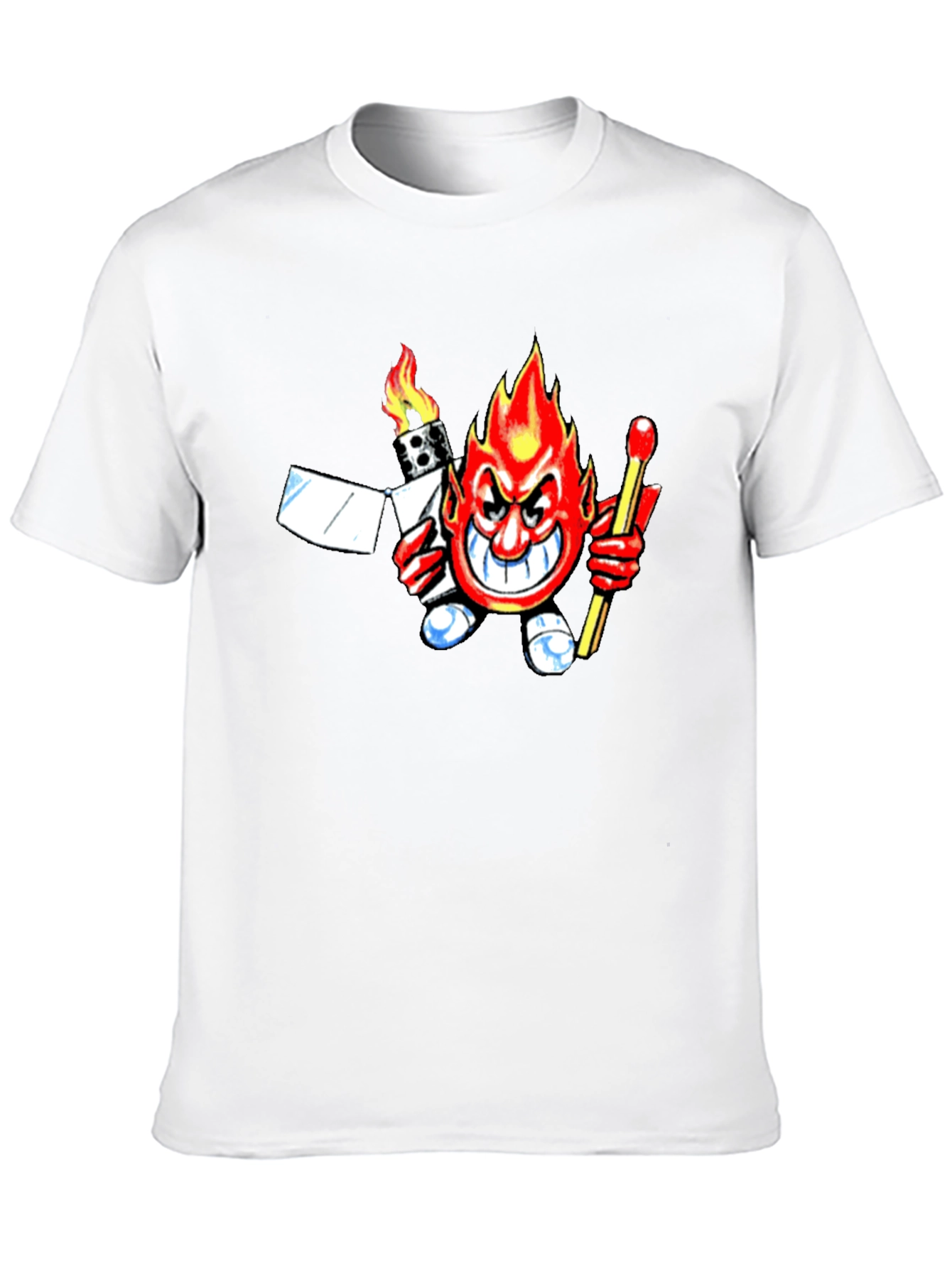 Fiery Devil Graphic Tee - Black Cotton T-Shirt