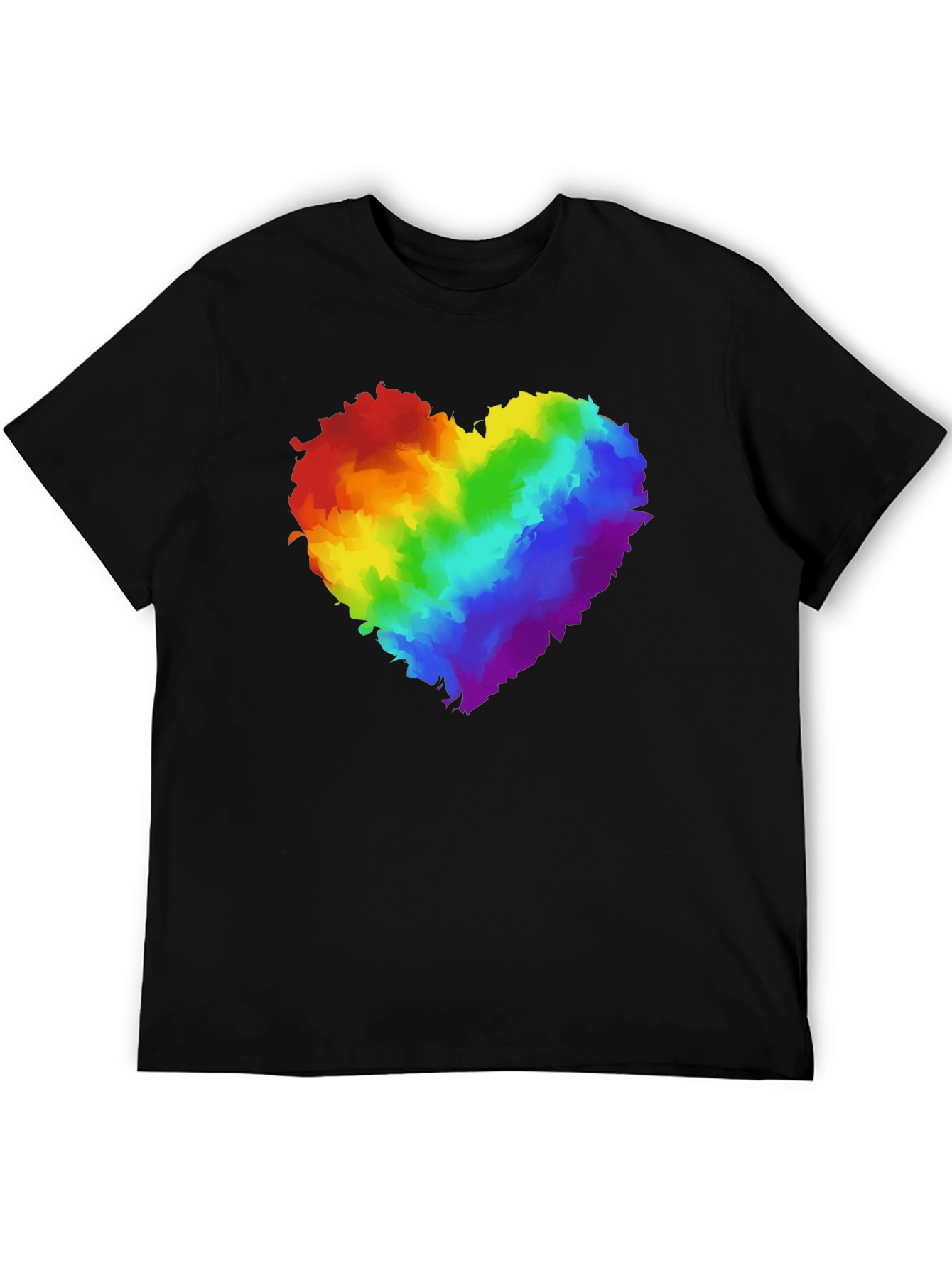 Rainbow Heart Graphic Black T-Shirt Pride