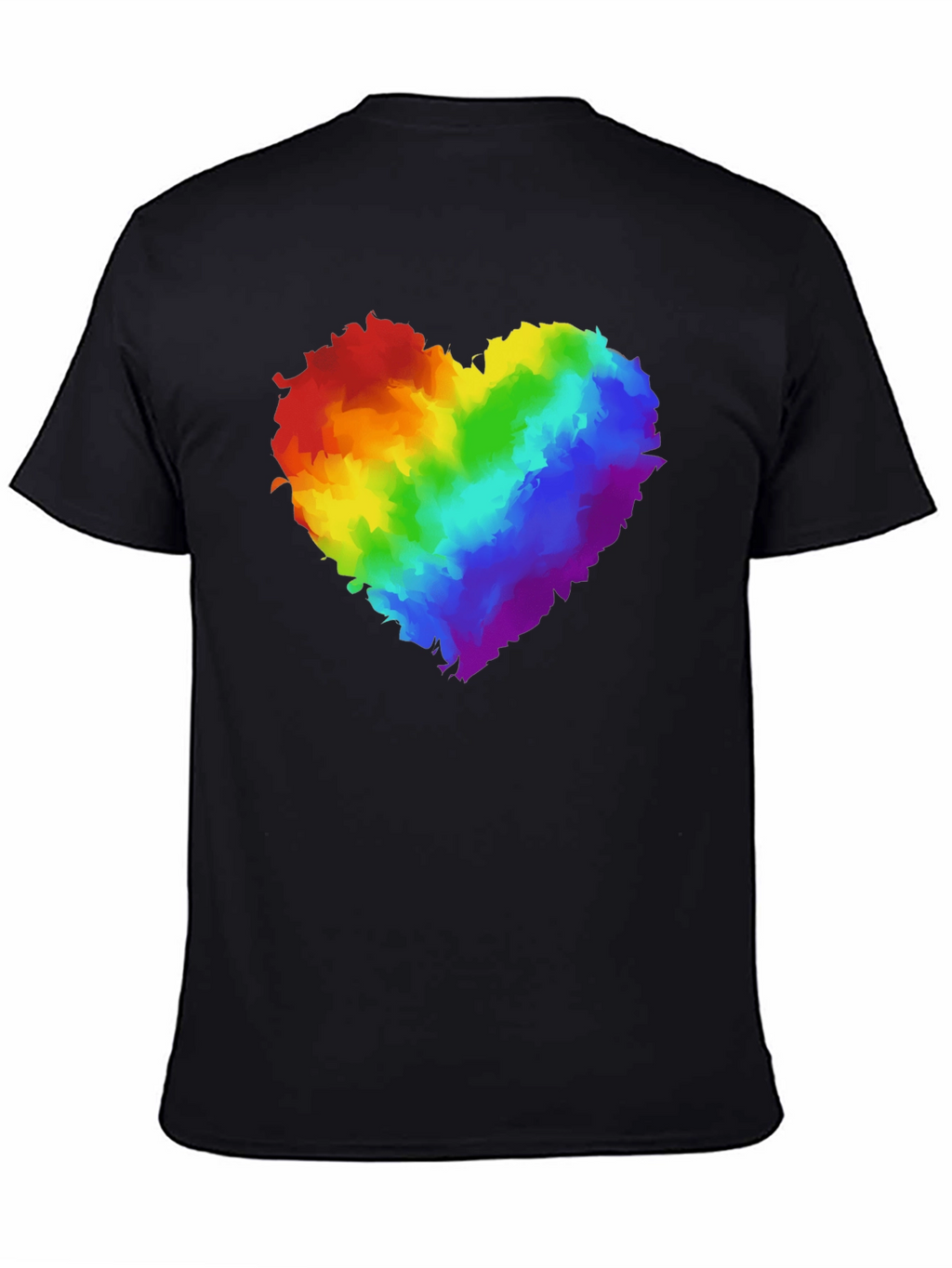 Rainbow Heart Graphic Black T-Shirt Pride