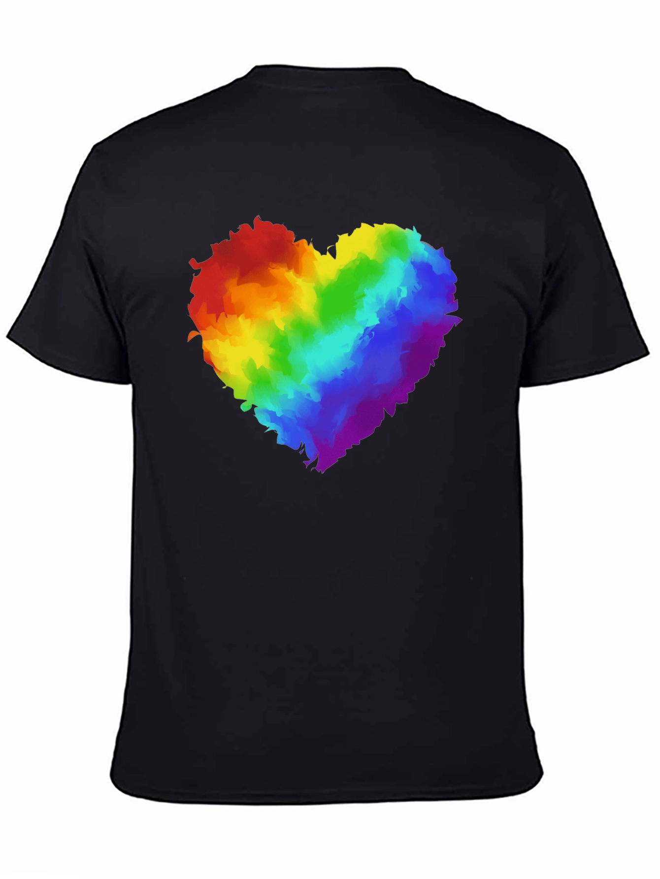 Rainbow Heart Graphic Black T-Shirt Pride