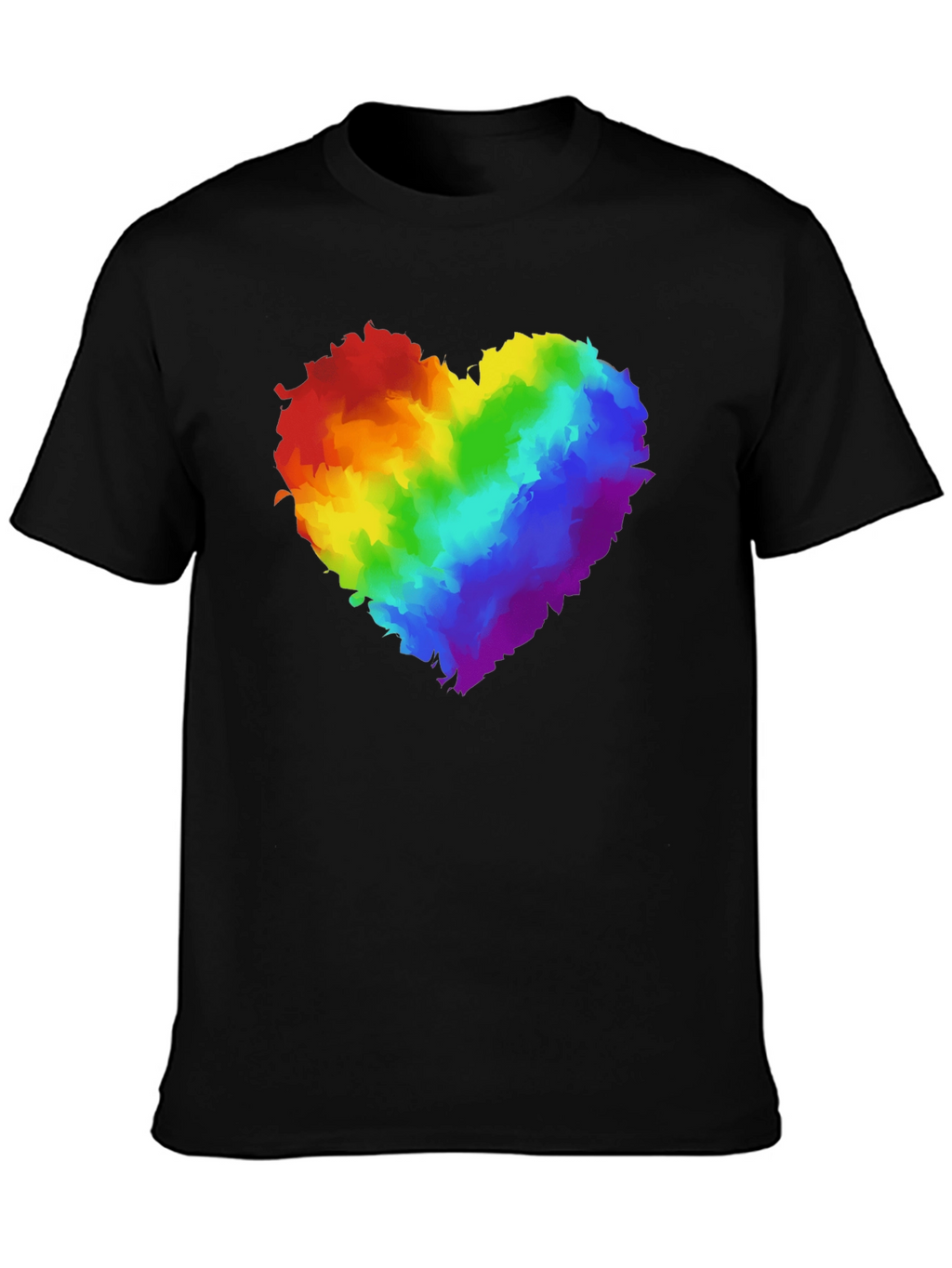 Rainbow Heart Graphic Black T-Shirt Pride