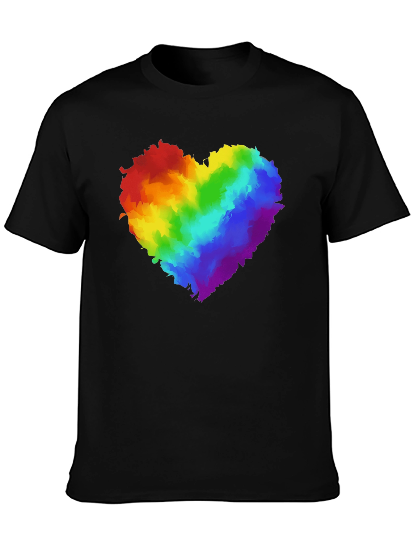 Rainbow Heart Graphic Black T-Shirt Pride