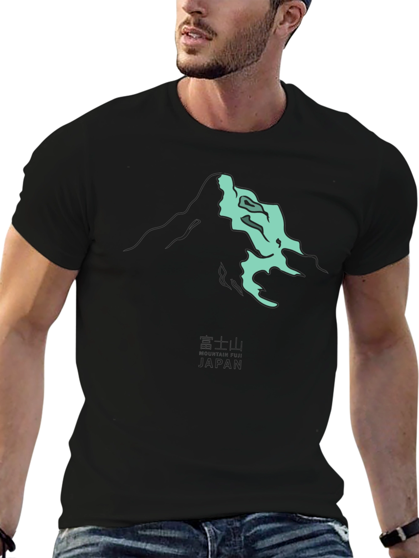 Black Mt. Fuji Japan Graphic Tee