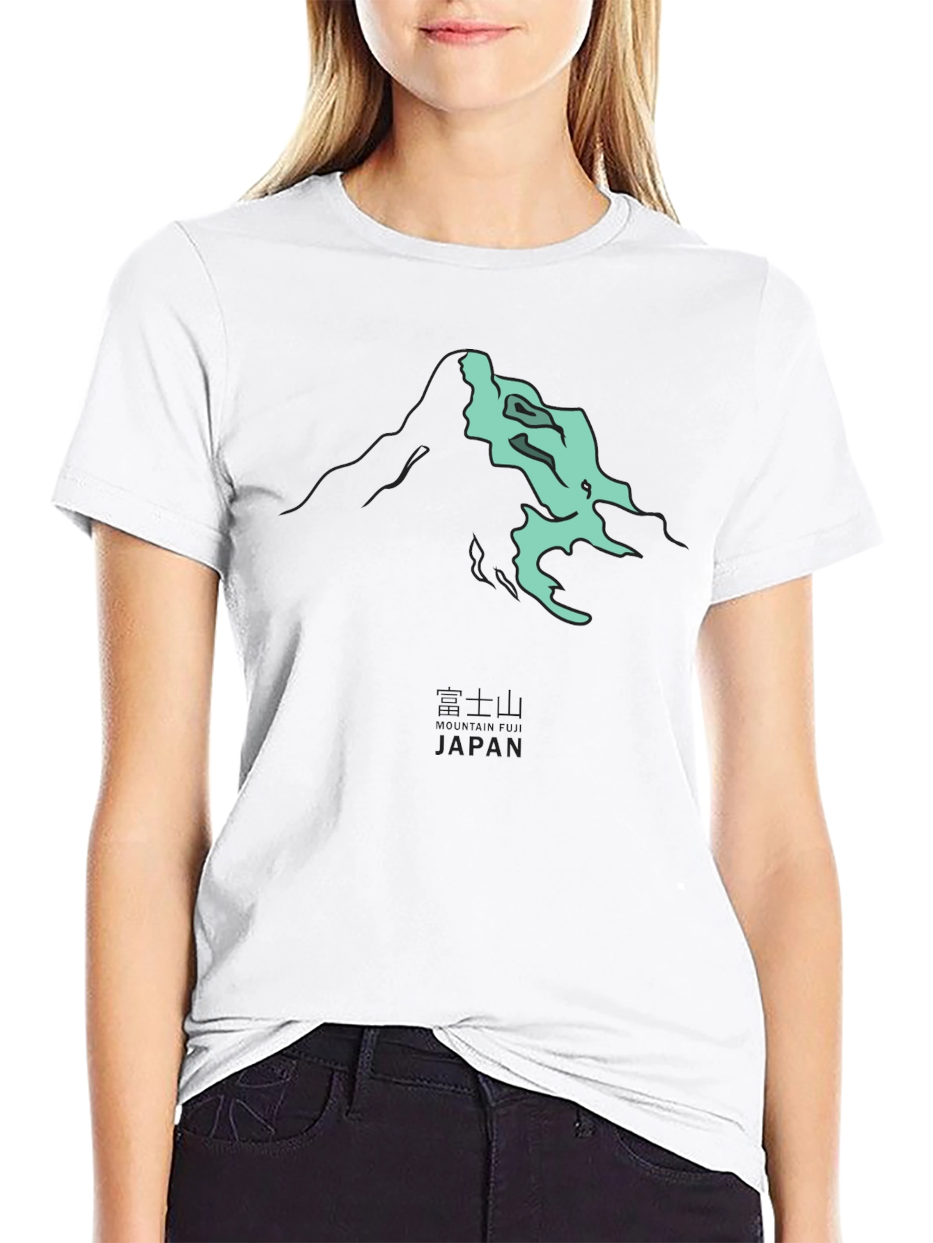 Black Mt. Fuji Japan Graphic Tee