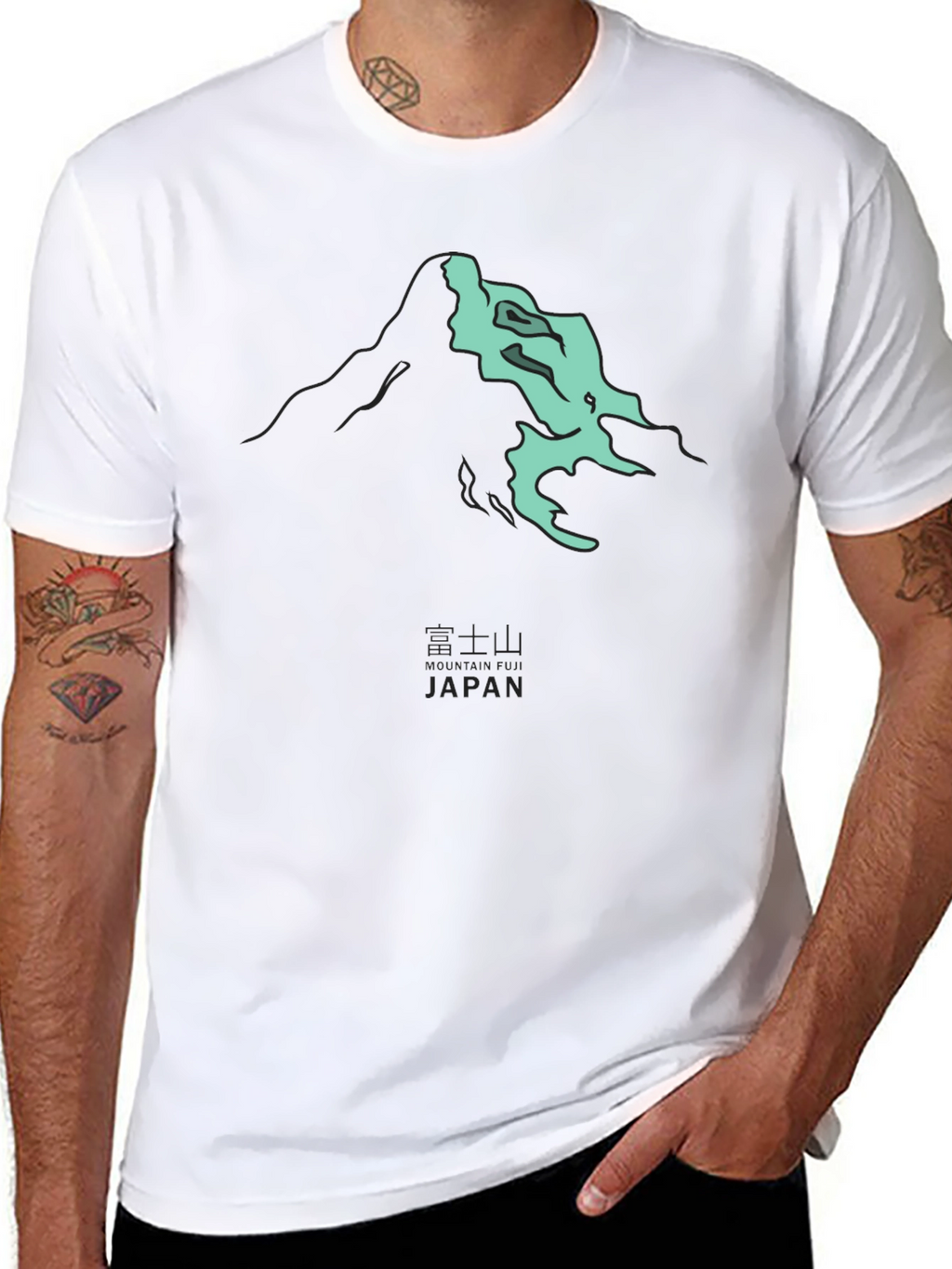 Black Mt. Fuji Japan Graphic Tee