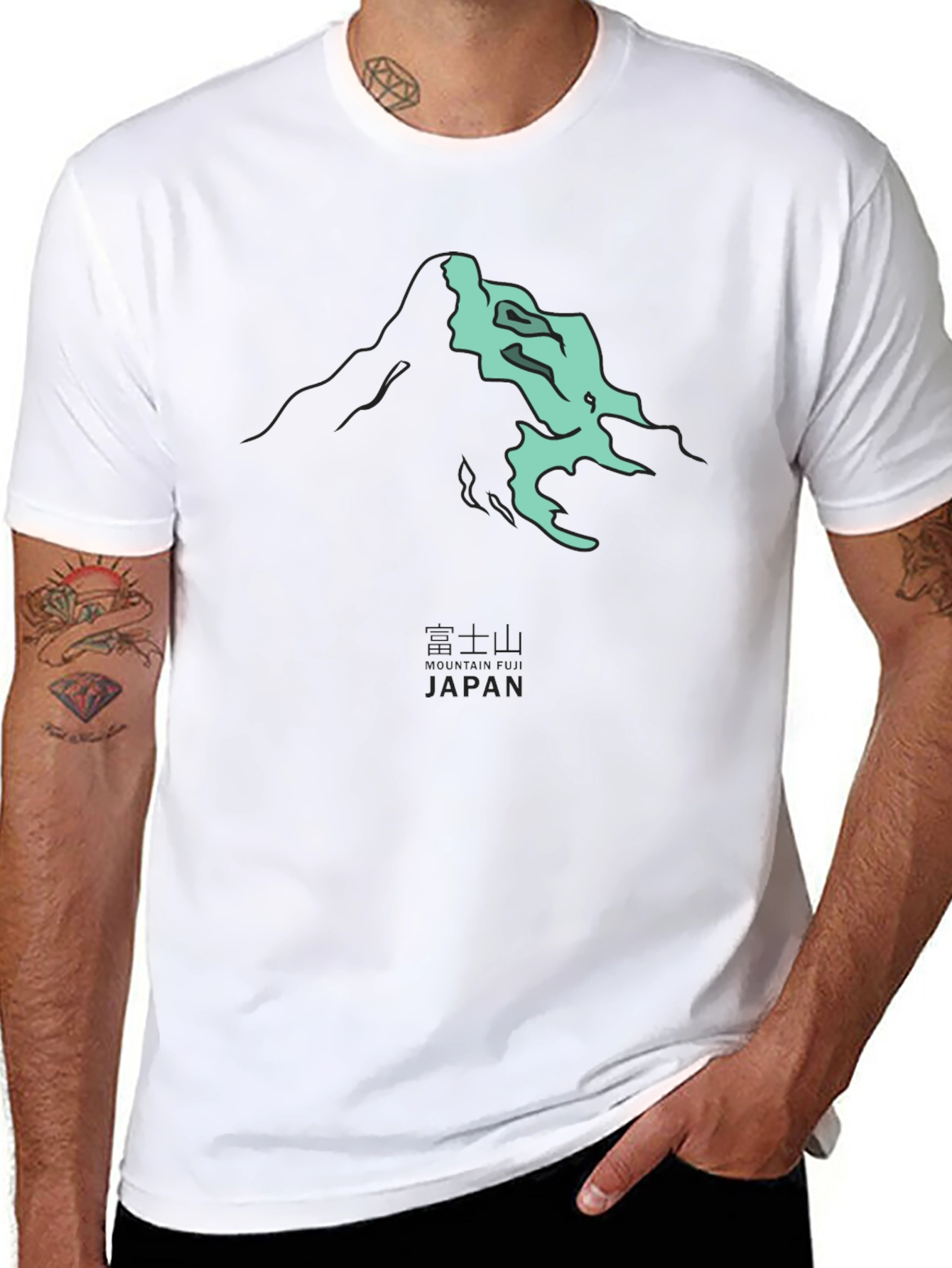Black Mt. Fuji Japan Graphic Tee