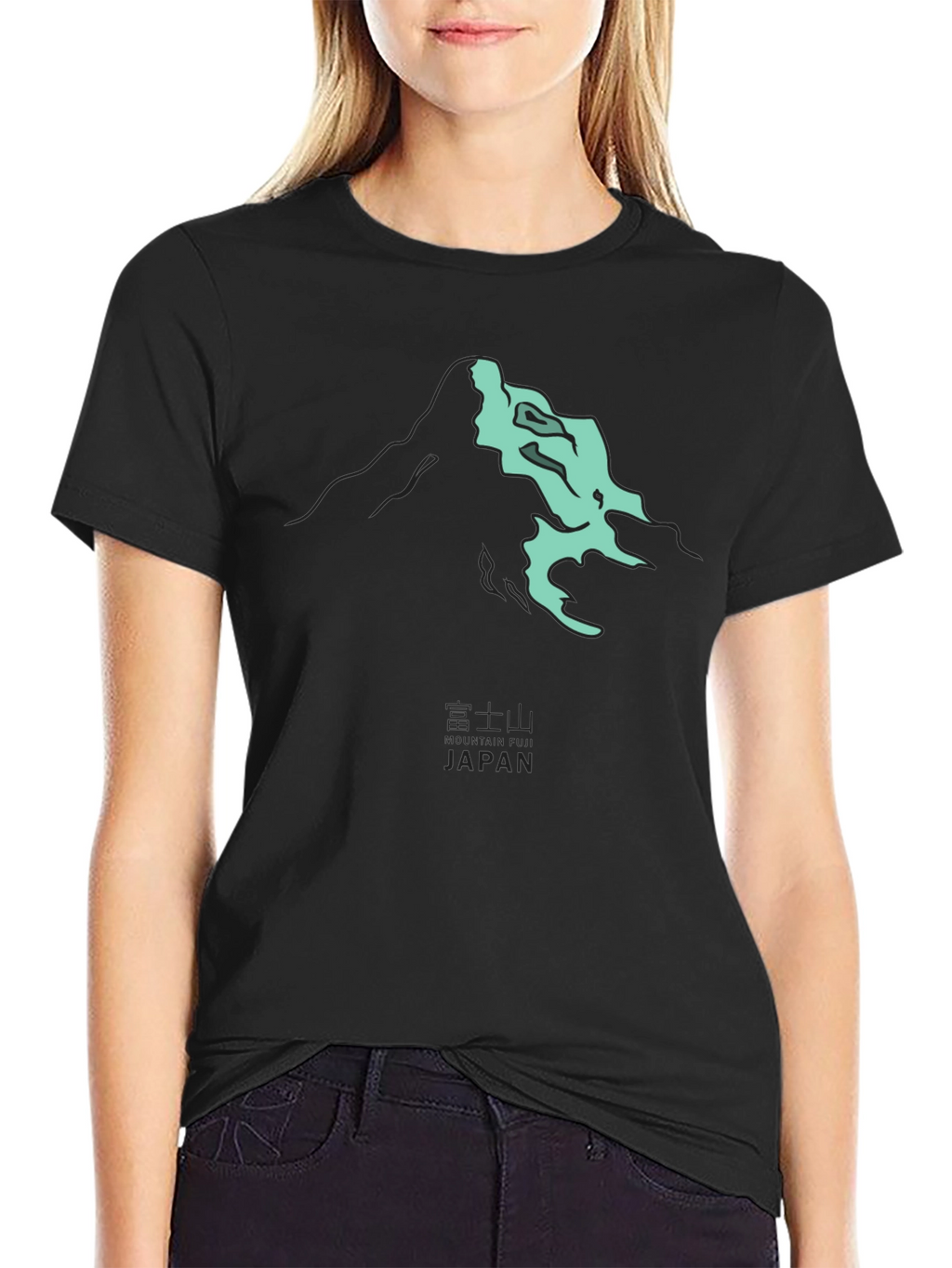 Black Mt. Fuji Japan Graphic Tee