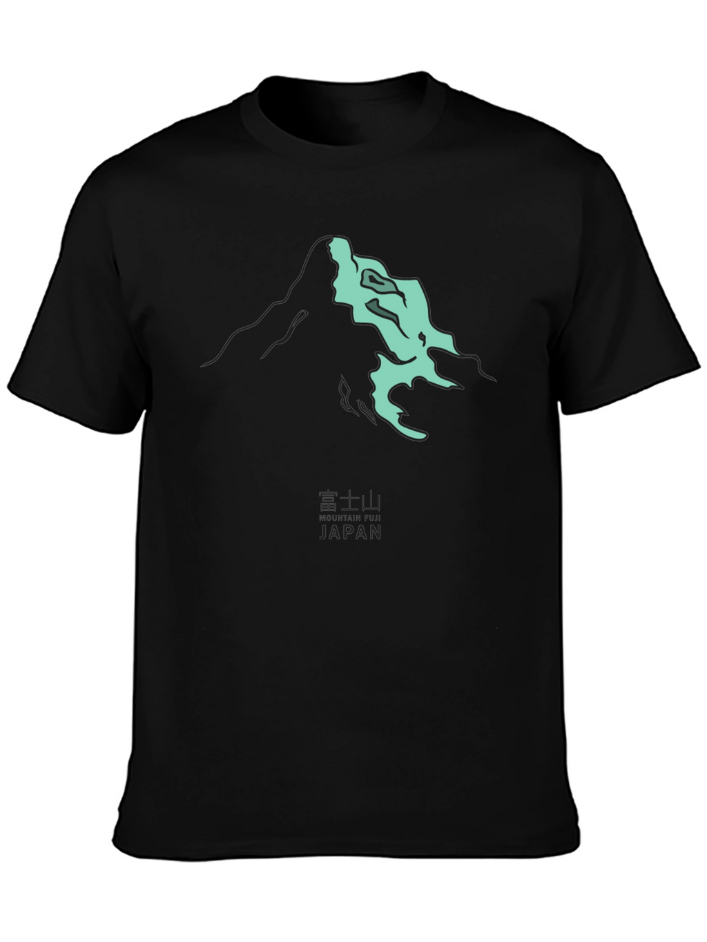 Black Mt. Fuji Japan Graphic Tee