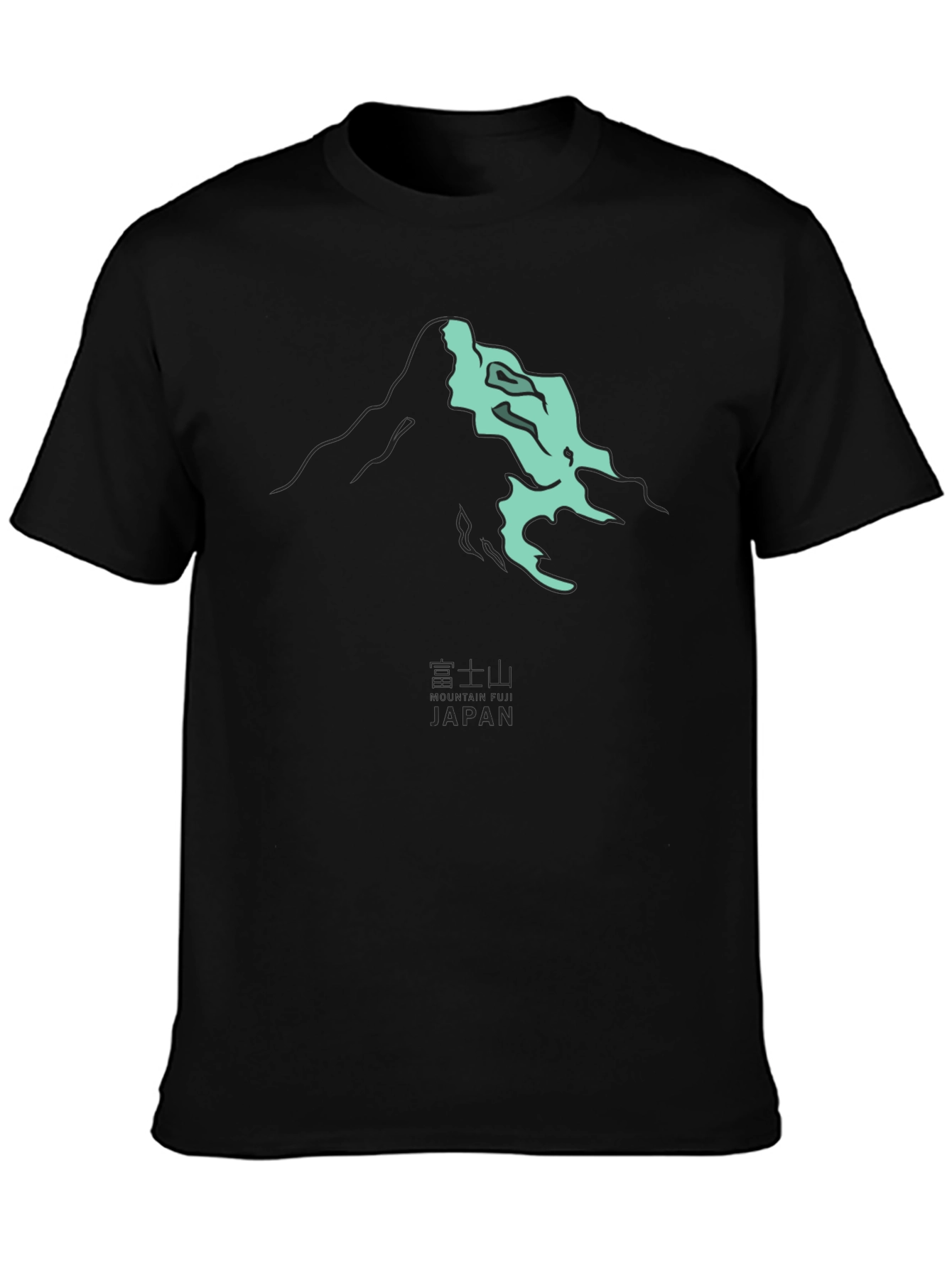 Black Mt. Fuji Japan Graphic Tee