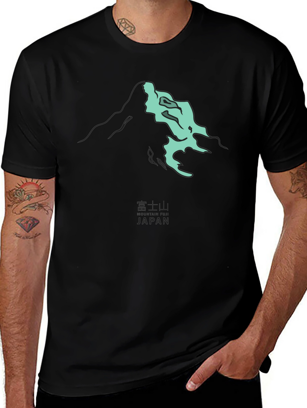 Black Mt. Fuji Japan Graphic Tee