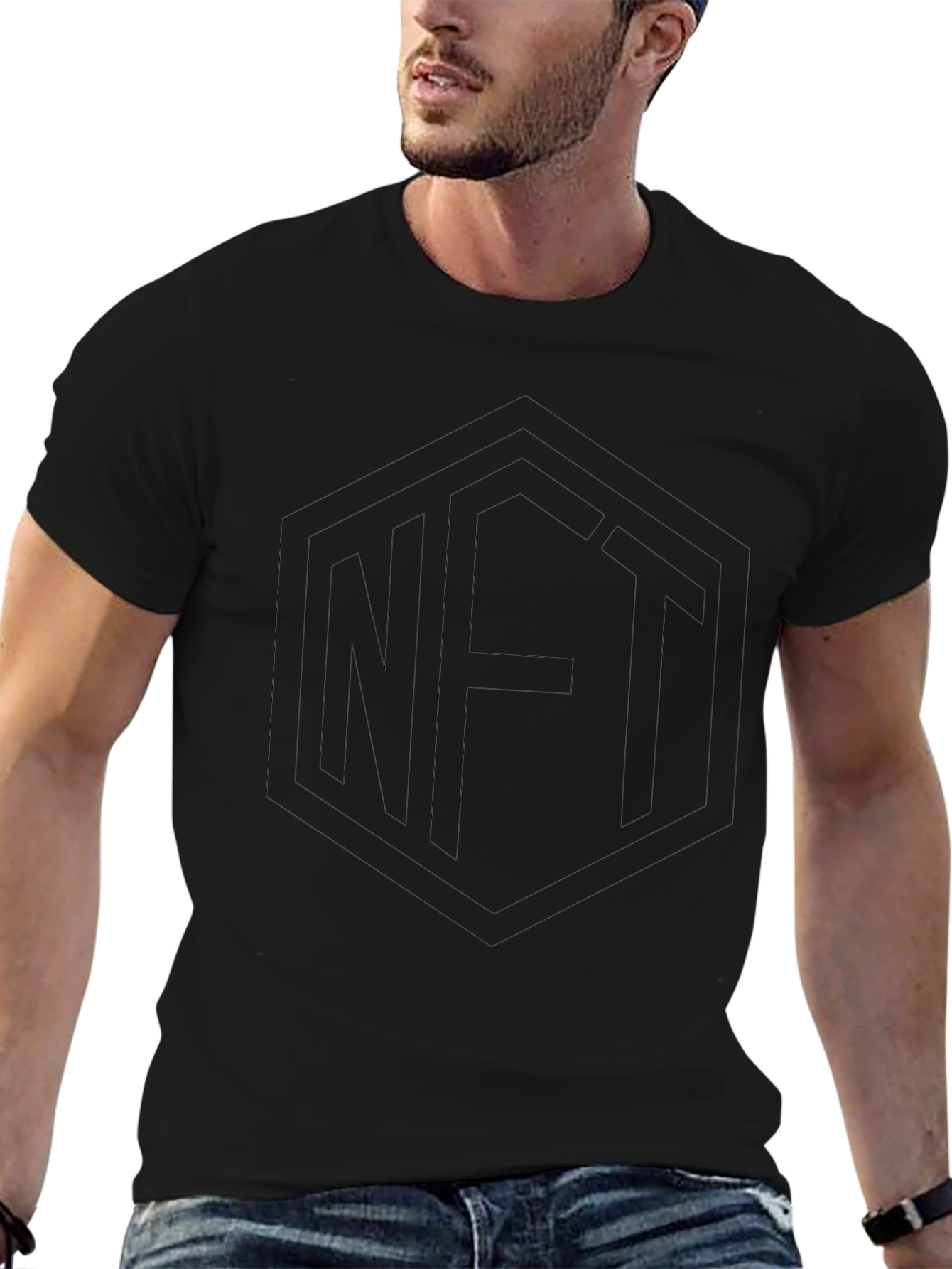 Mens Black NFT Graphic Tee - Crypto Fashion