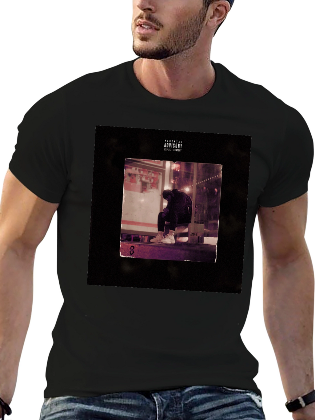 Black Graphic Tee - Parental Advisory Album Cover