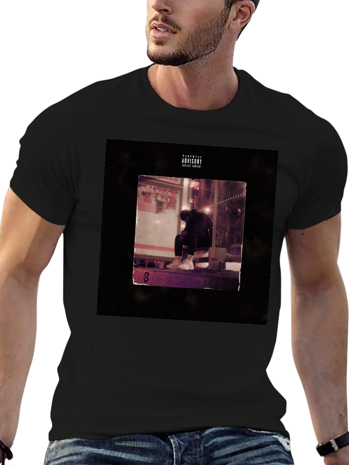 Black Graphic Tee - Parental Advisory Album Cover