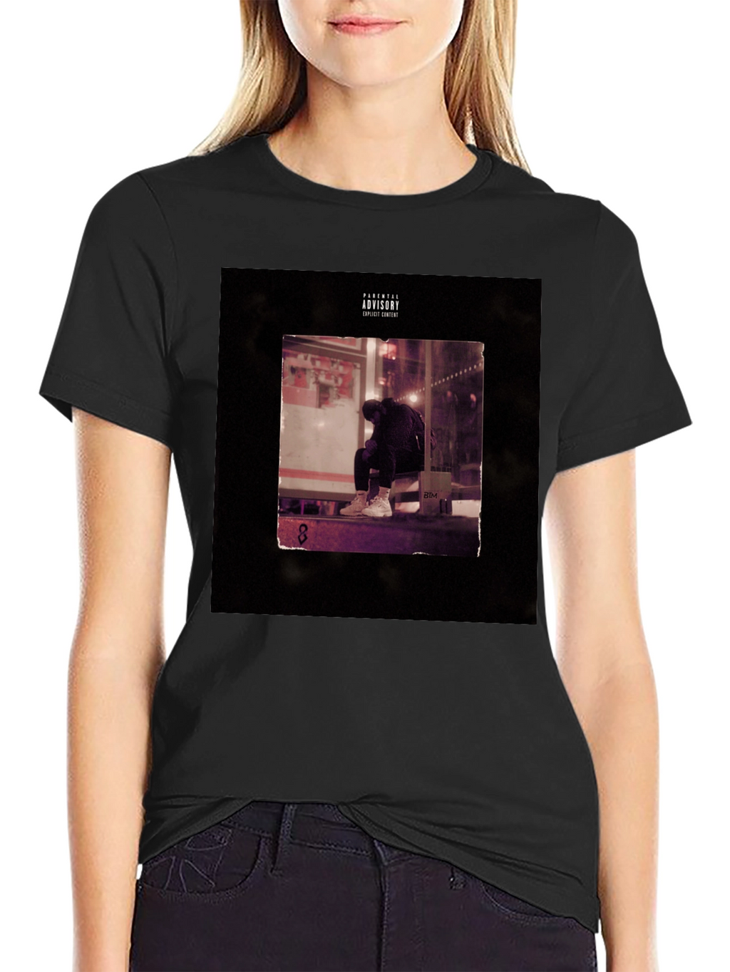 Black Graphic Tee - Parental Advisory Album Cover