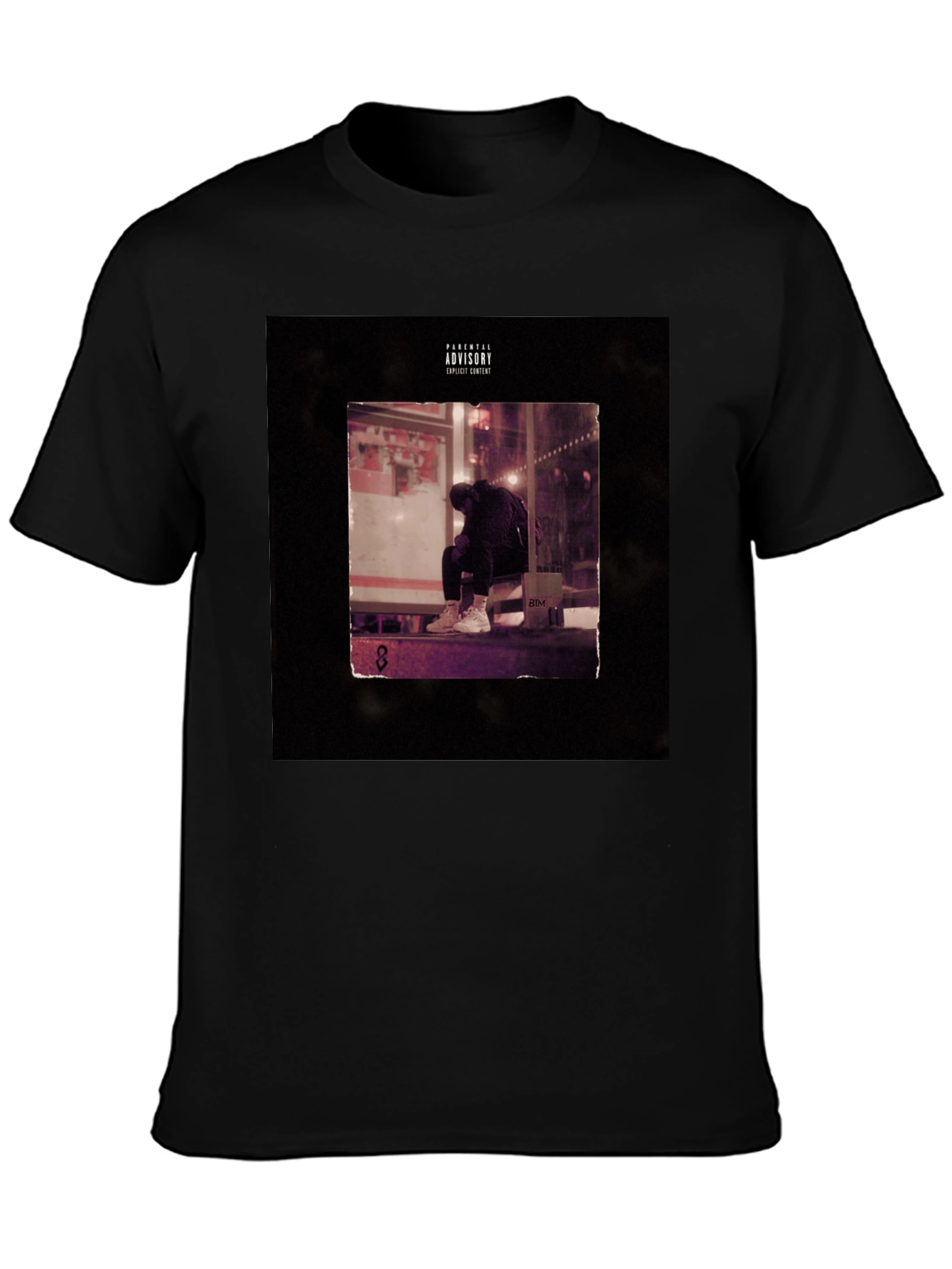 Black Graphic Tee - Parental Advisory Album Cover