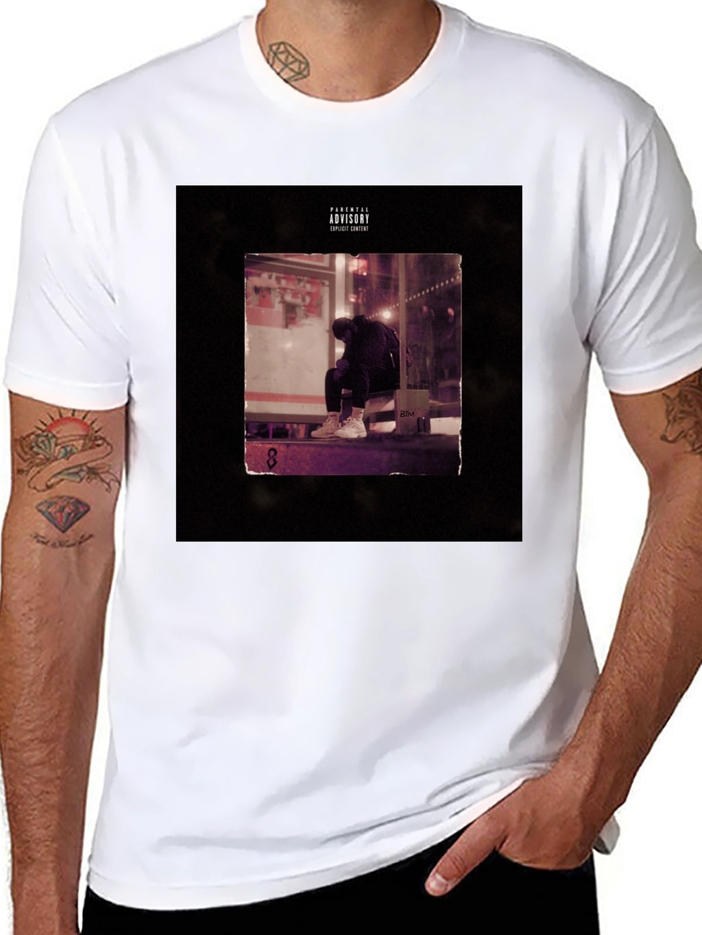 Black Graphic Tee - Parental Advisory Album Cover