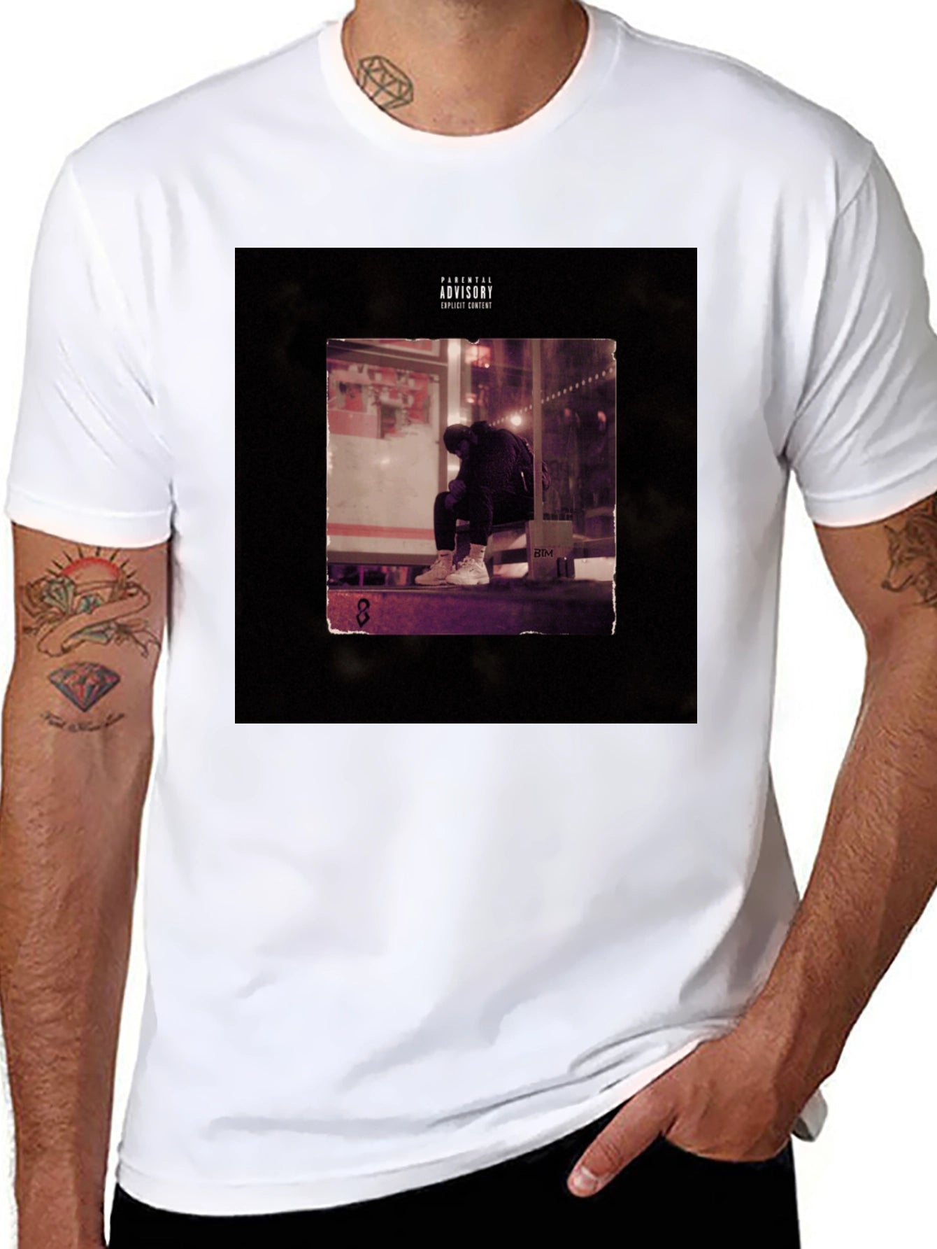 Black Graphic Tee - Parental Advisory Album Cover