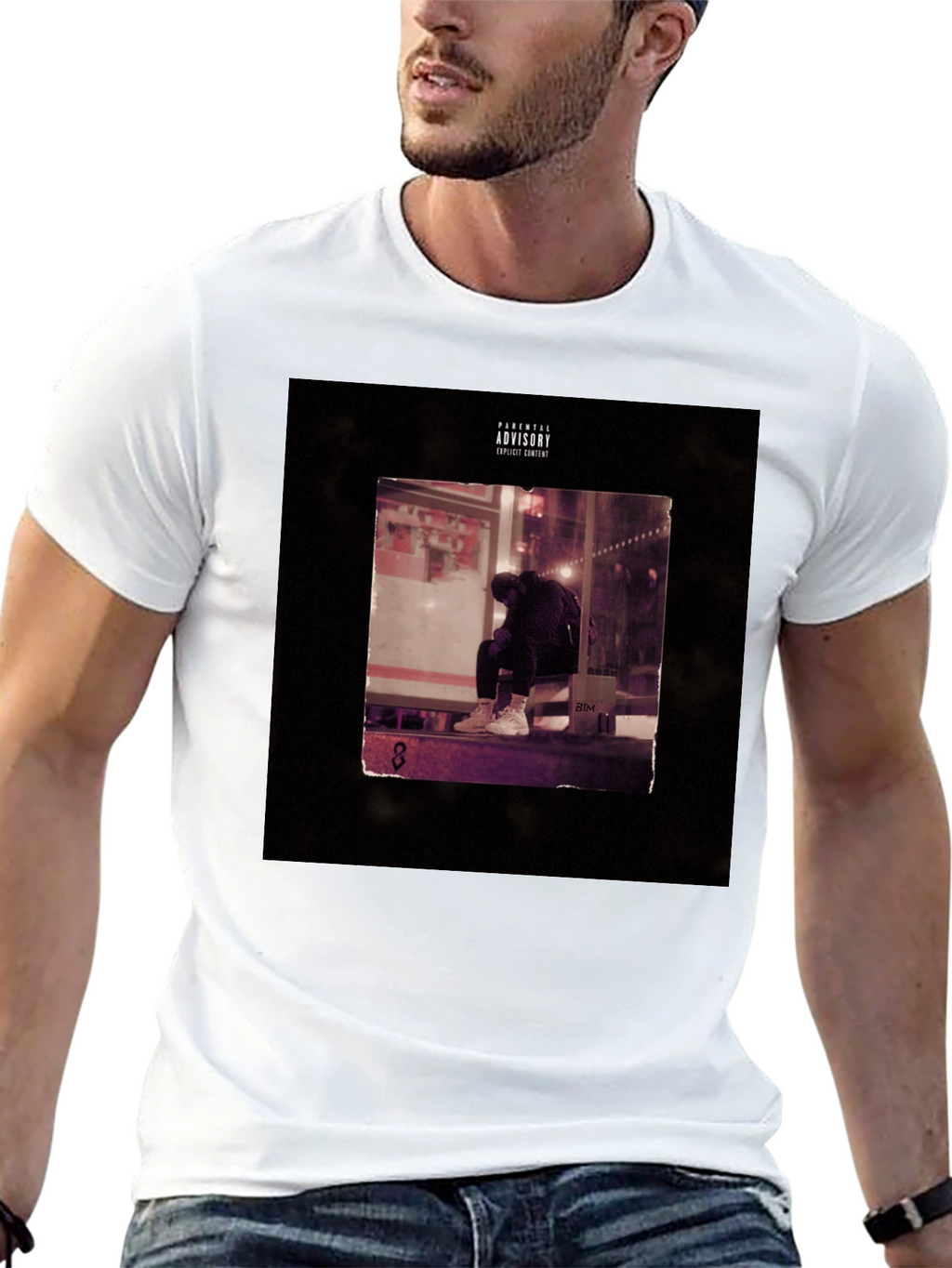 Black Graphic Tee - Parental Advisory Album Cover