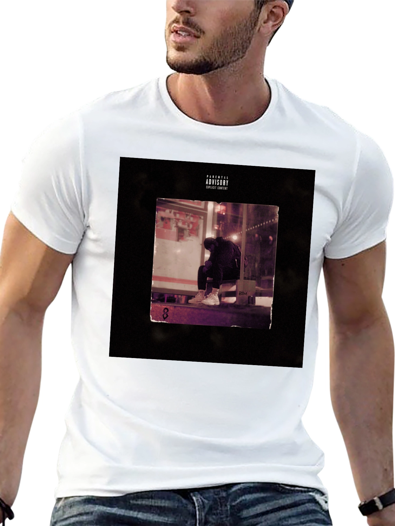 Black Graphic Tee - Parental Advisory Album Cover