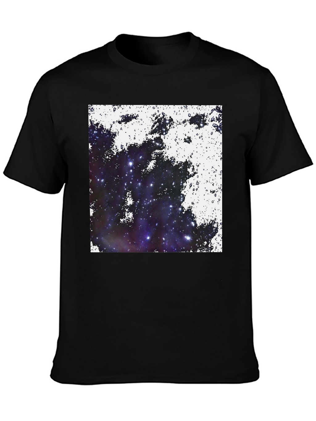 Galaxy Print Black Tee - Cosmic Comfort