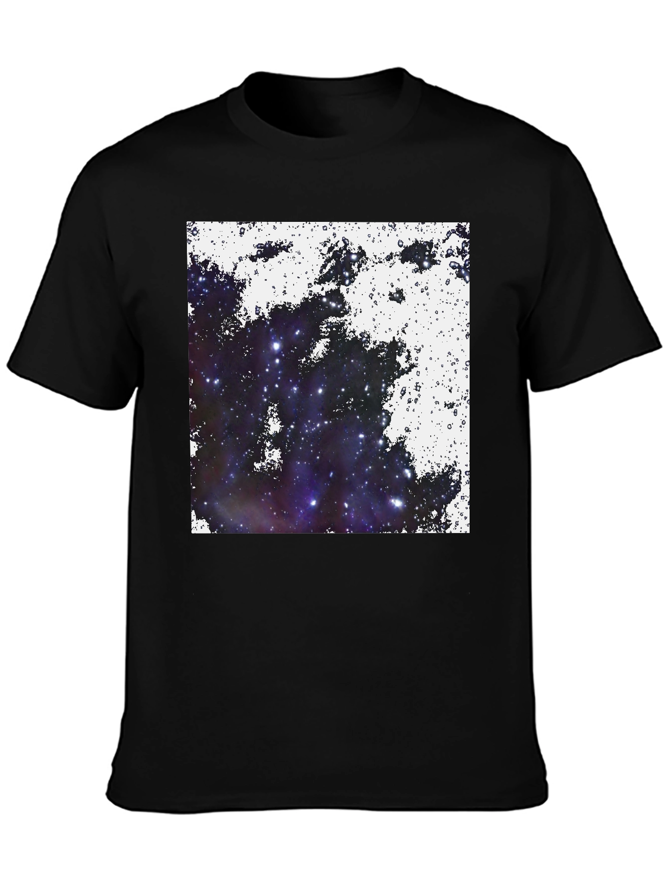 Galaxy Print Black Tee - Cosmic Comfort