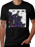Galaxy Print Black Tee - Cosmic Comfort