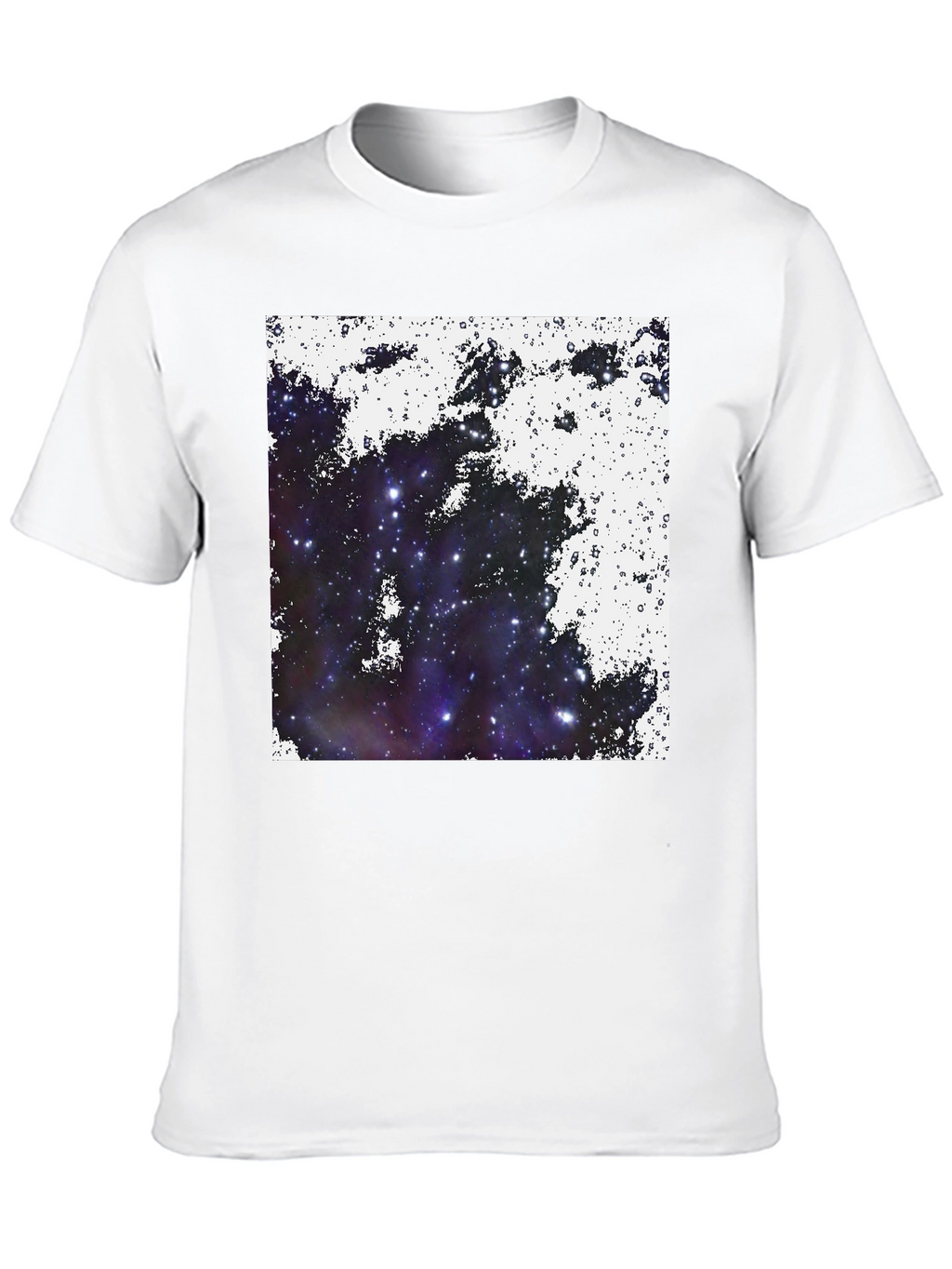 Galaxy Print Black Tee - Cosmic Comfort