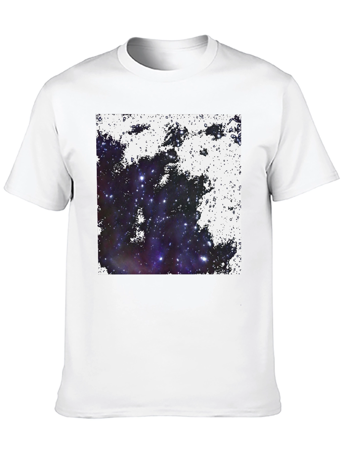 Galaxy Print Black Tee - Cosmic Comfort