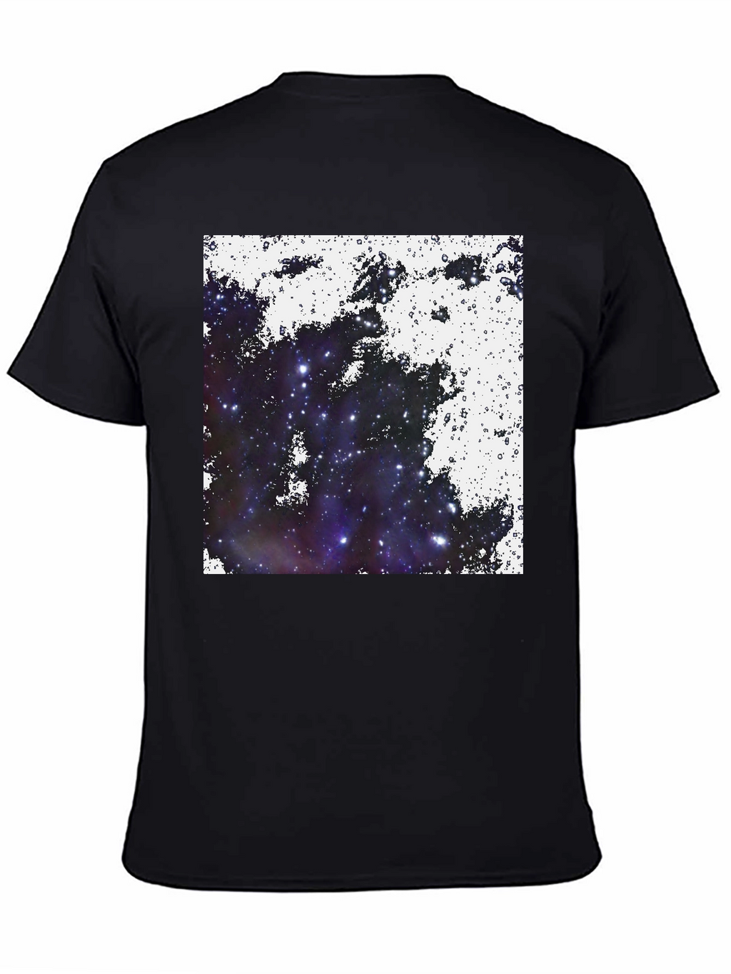 Galaxy Print Black Tee - Cosmic Comfort
