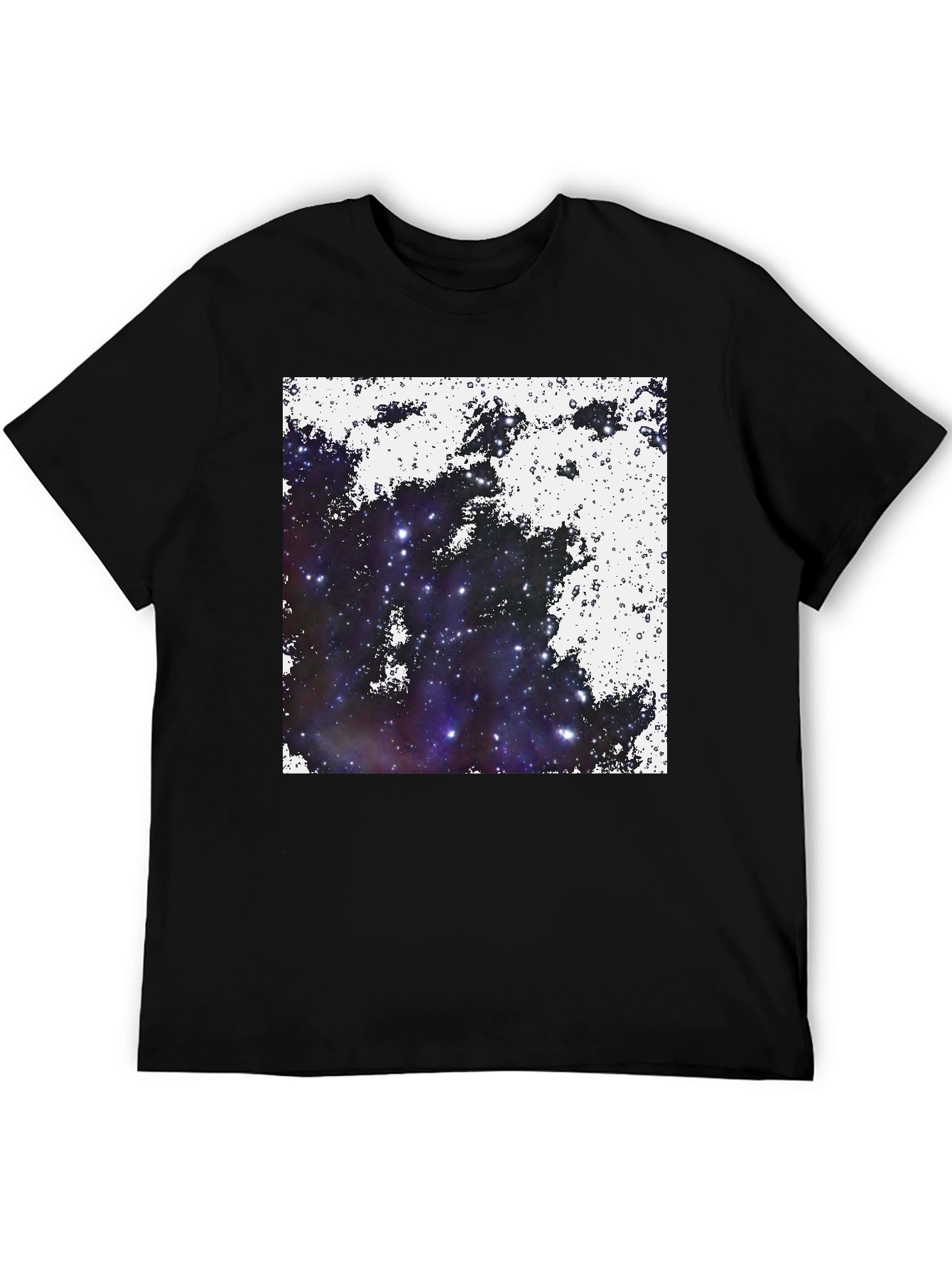 Galaxy Print Black Tee - Cosmic Comfort