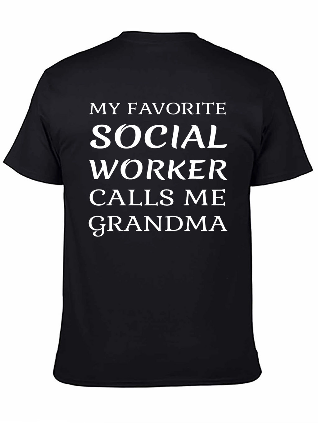 Social Worker Grandma Black T-Shirt