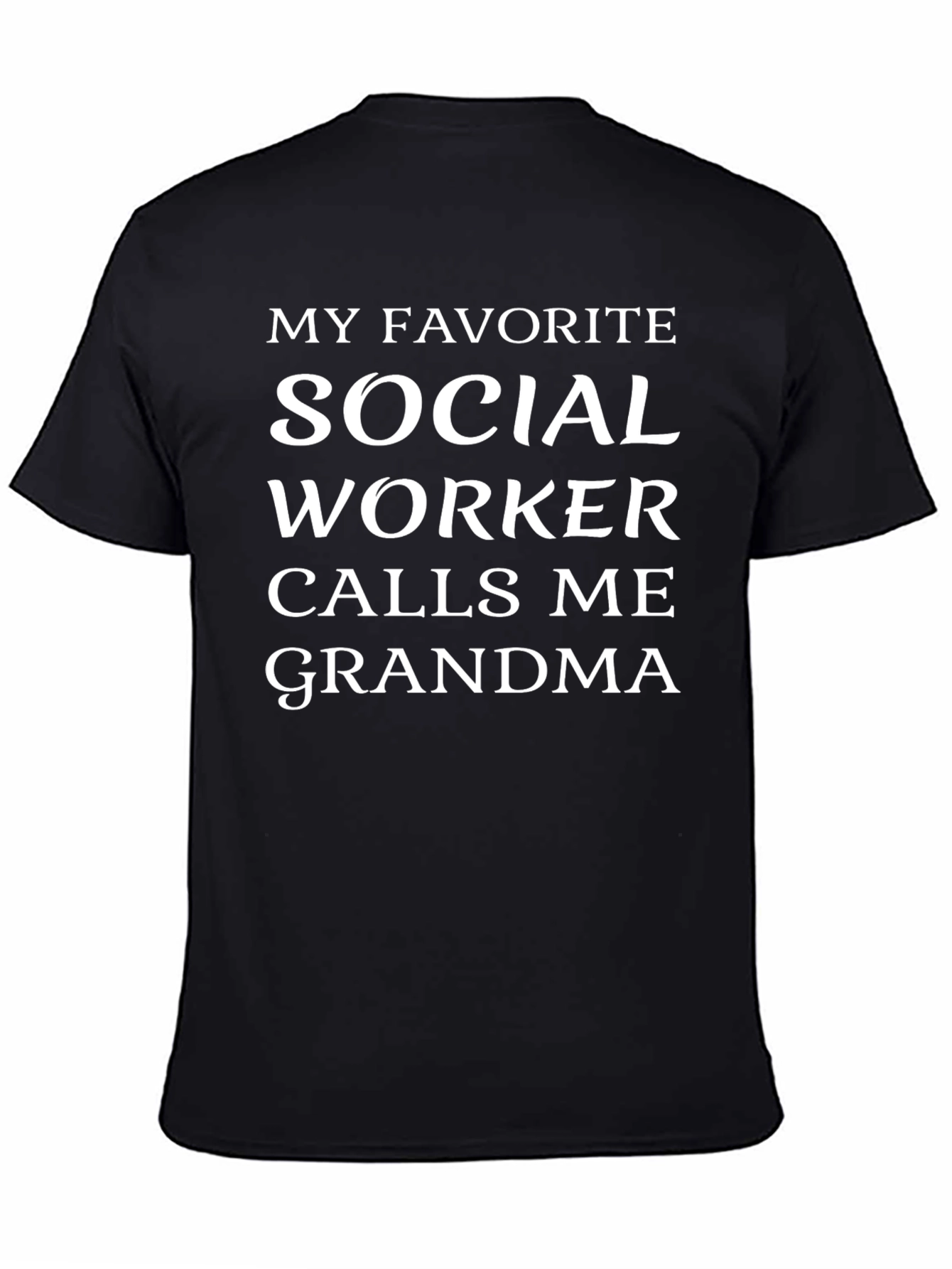 Social Worker Grandma Black T-Shirt