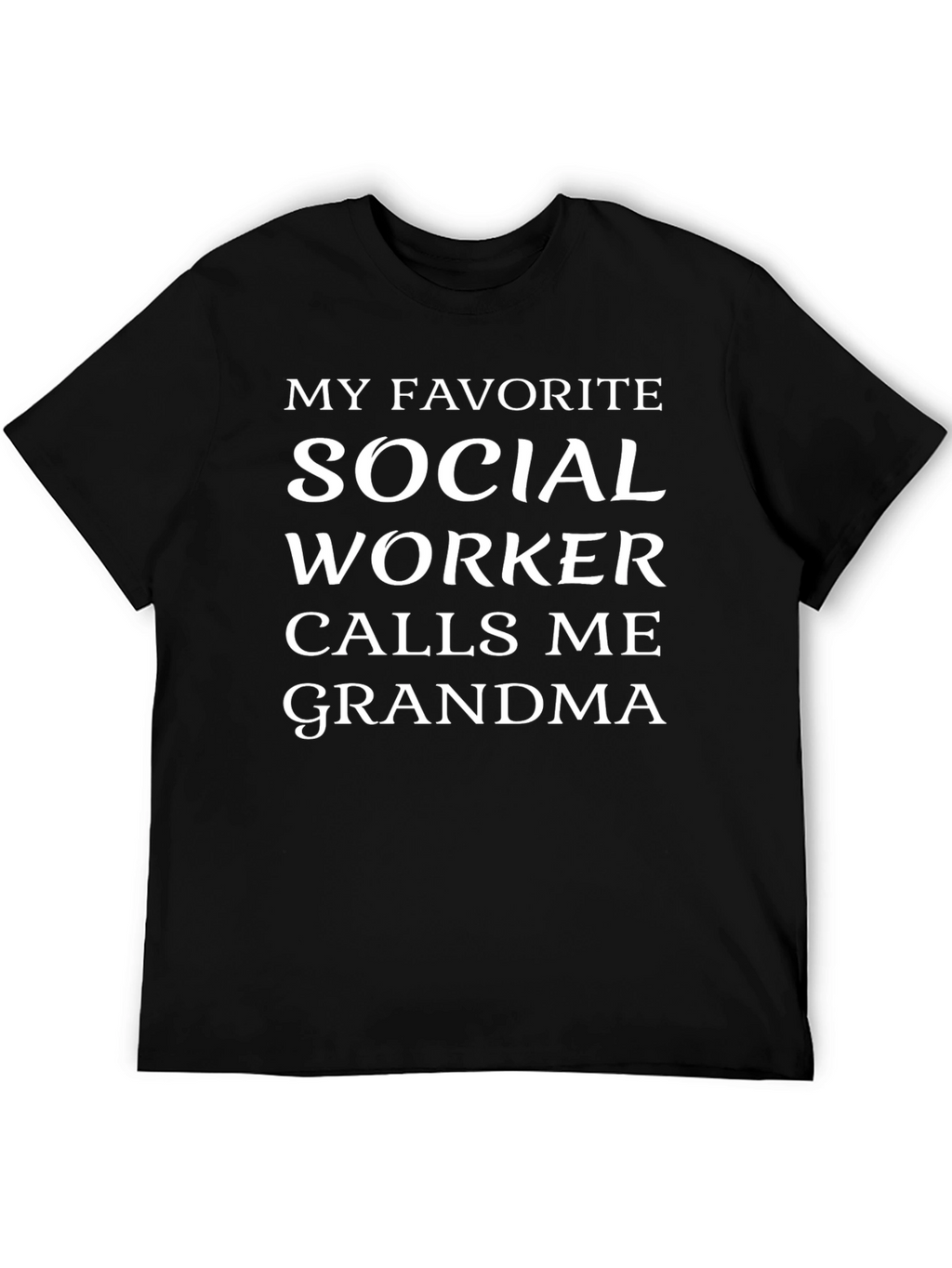 Social Worker Grandma Black T-Shirt