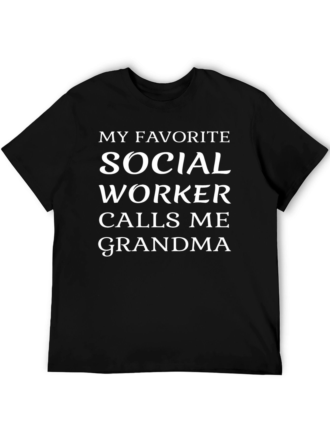 Social Worker Grandma Black T-Shirt