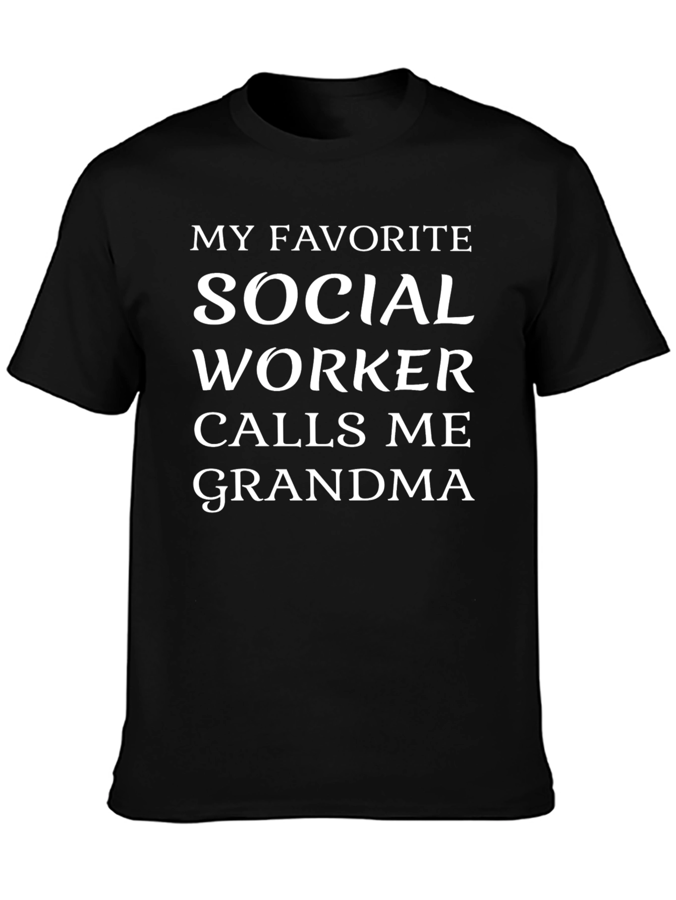 Social Worker Grandma Black T-Shirt