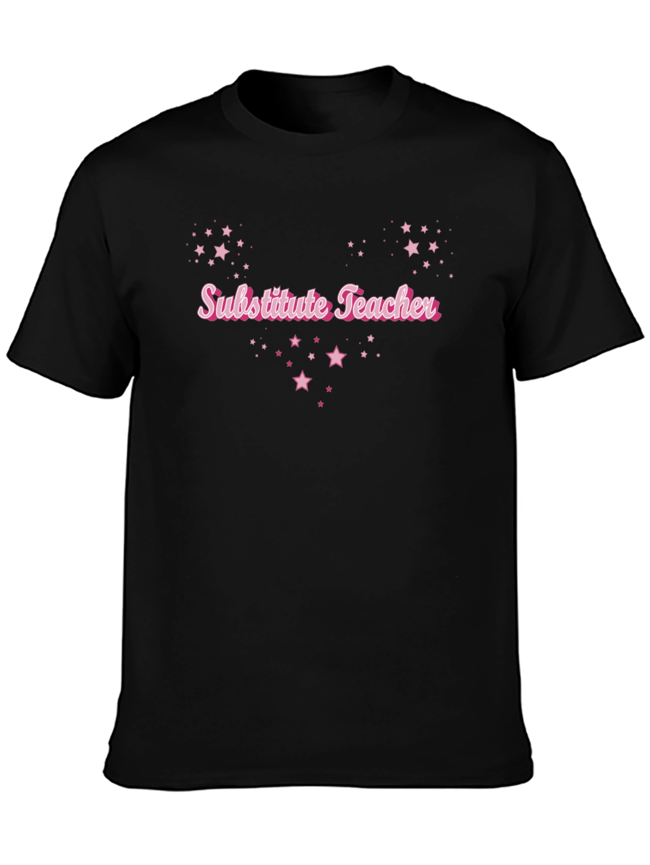 Substitute Teacher Pink Star T-Shirt