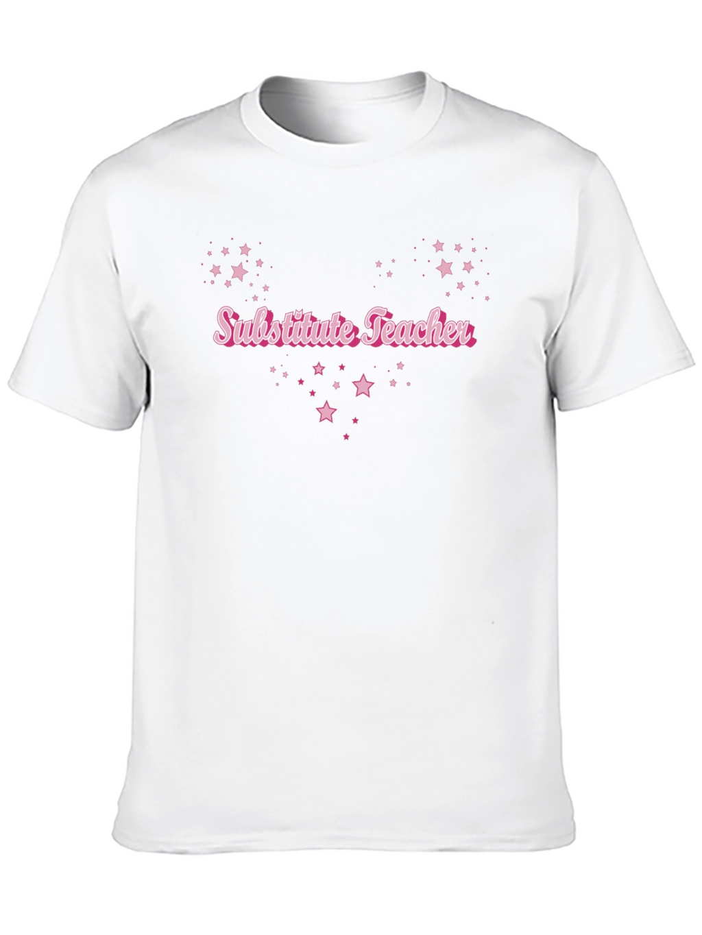 Substitute Teacher Pink Star T-Shirt