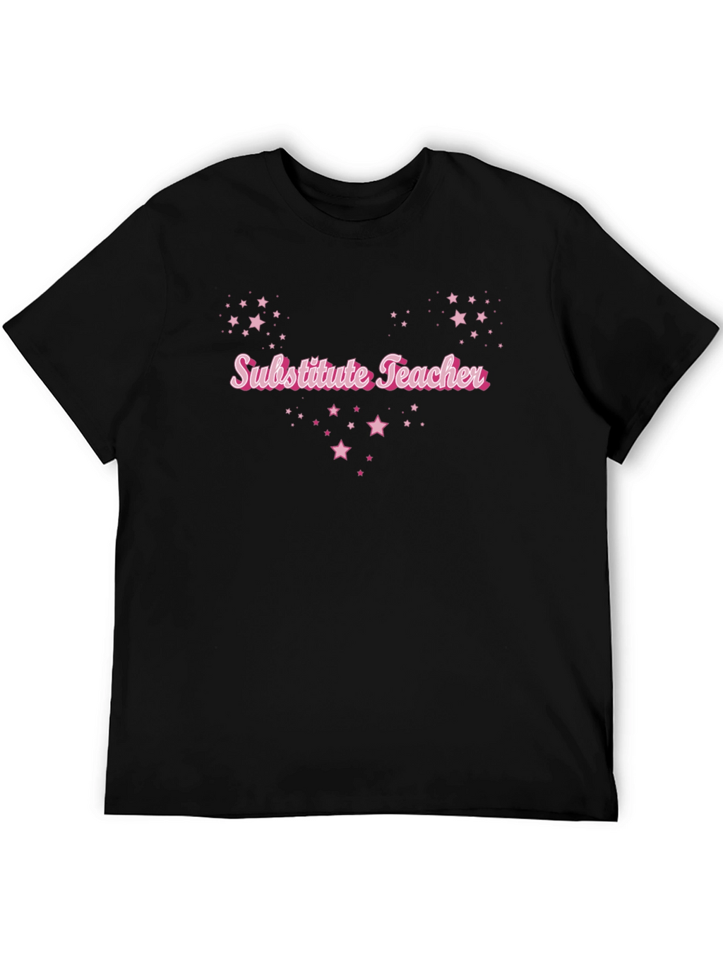 Substitute Teacher Pink Star T-Shirt