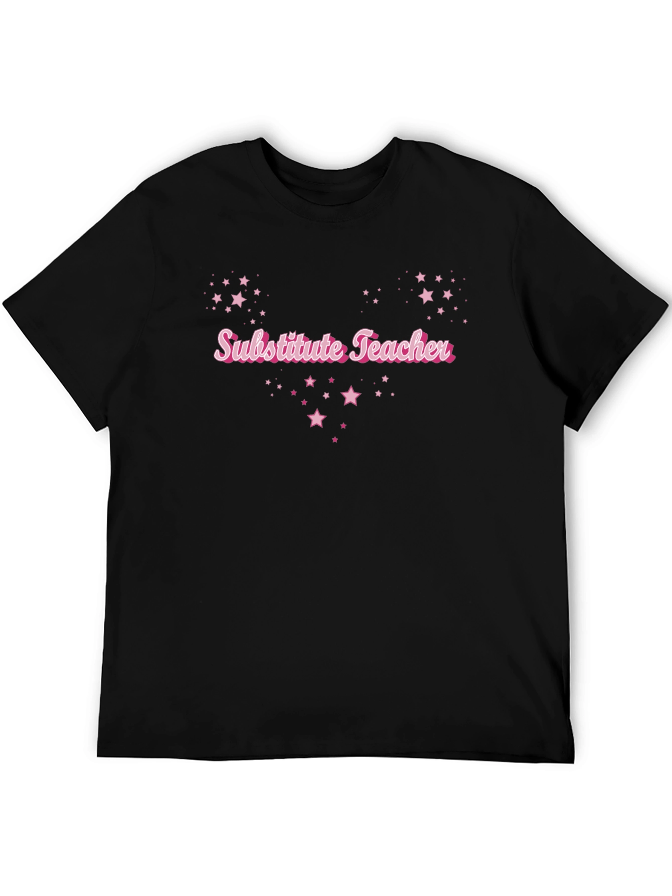 Substitute Teacher Pink Star T-Shirt