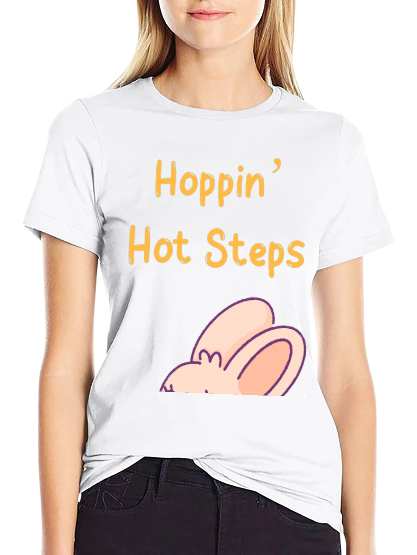 Hoppin Hot Steps Easter T-Shirt - Funny Rabbit Tee