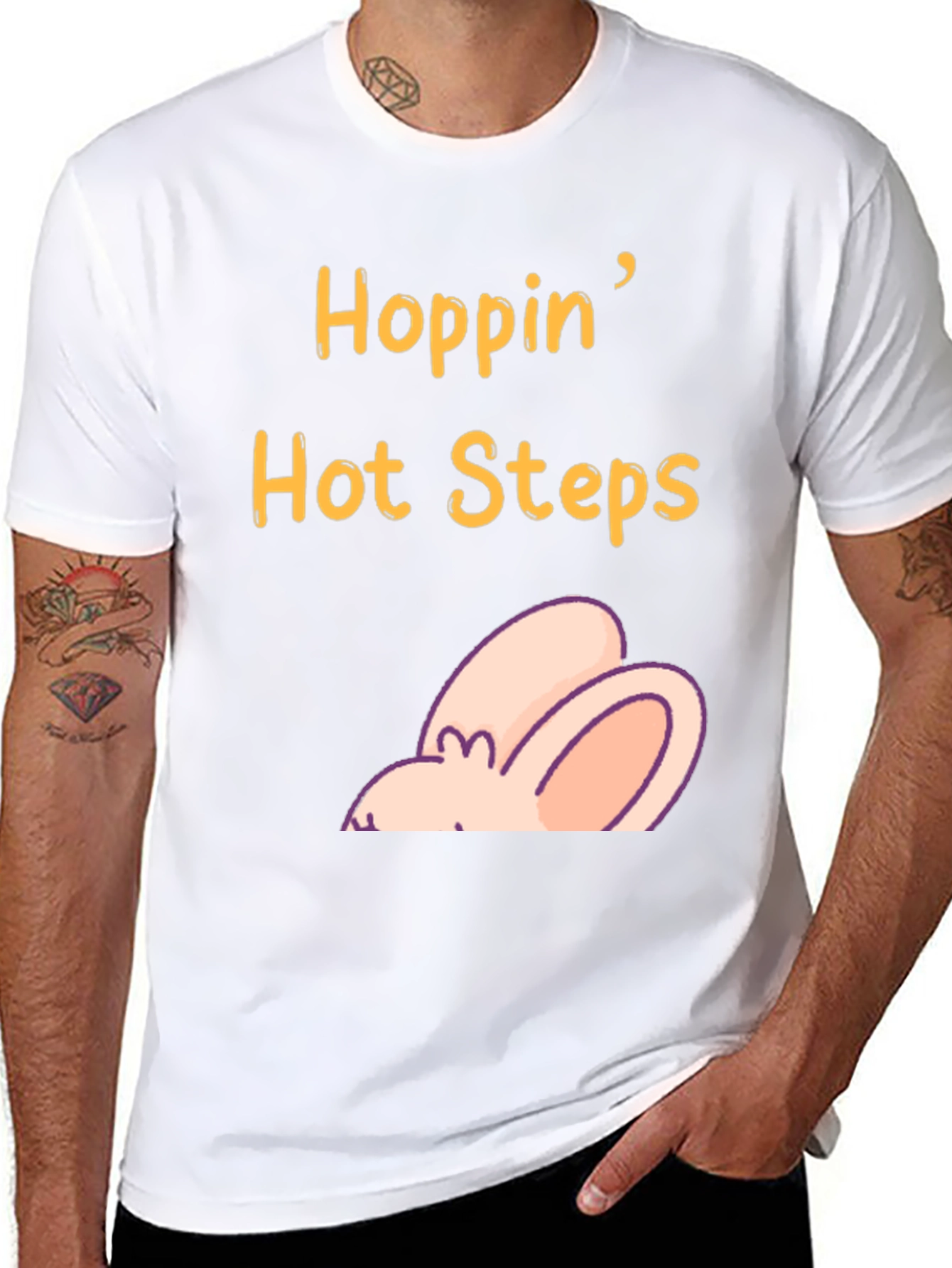 Hoppin Hot Steps Easter T-Shirt - Funny Rabbit Tee