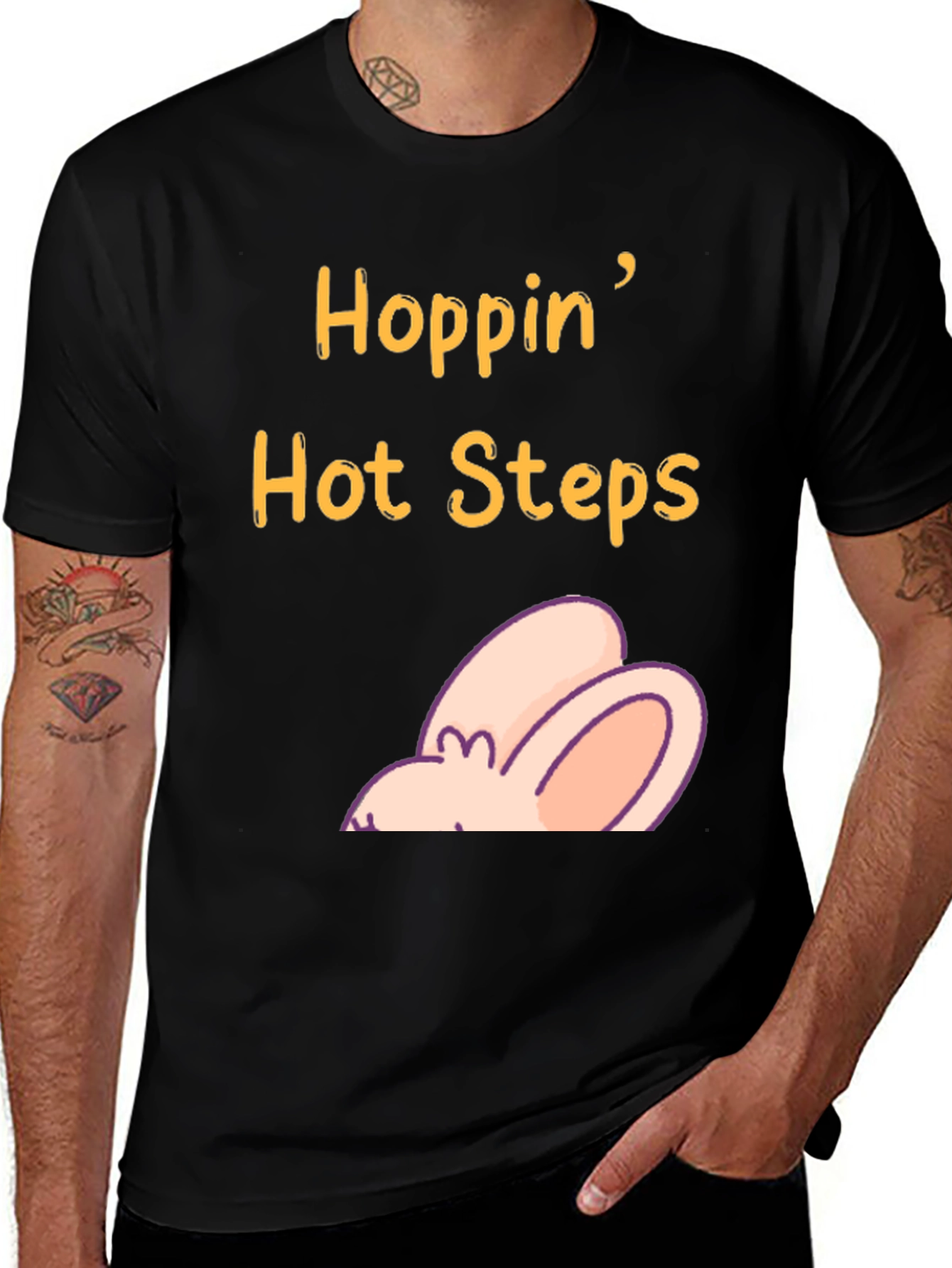 Hoppin Hot Steps Easter T-Shirt - Funny Rabbit Tee