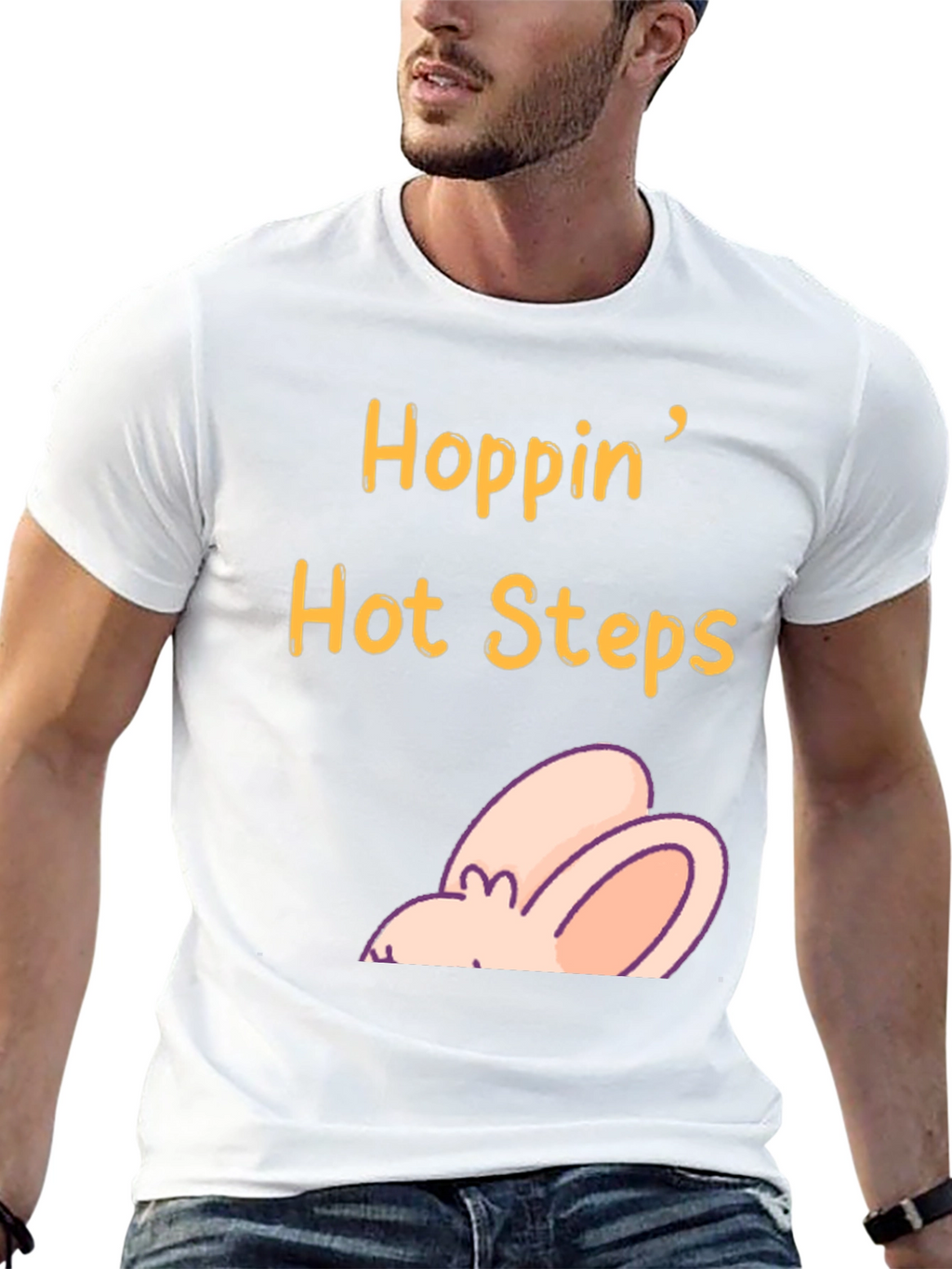 Hoppin Hot Steps Easter T-Shirt - Funny Rabbit Tee