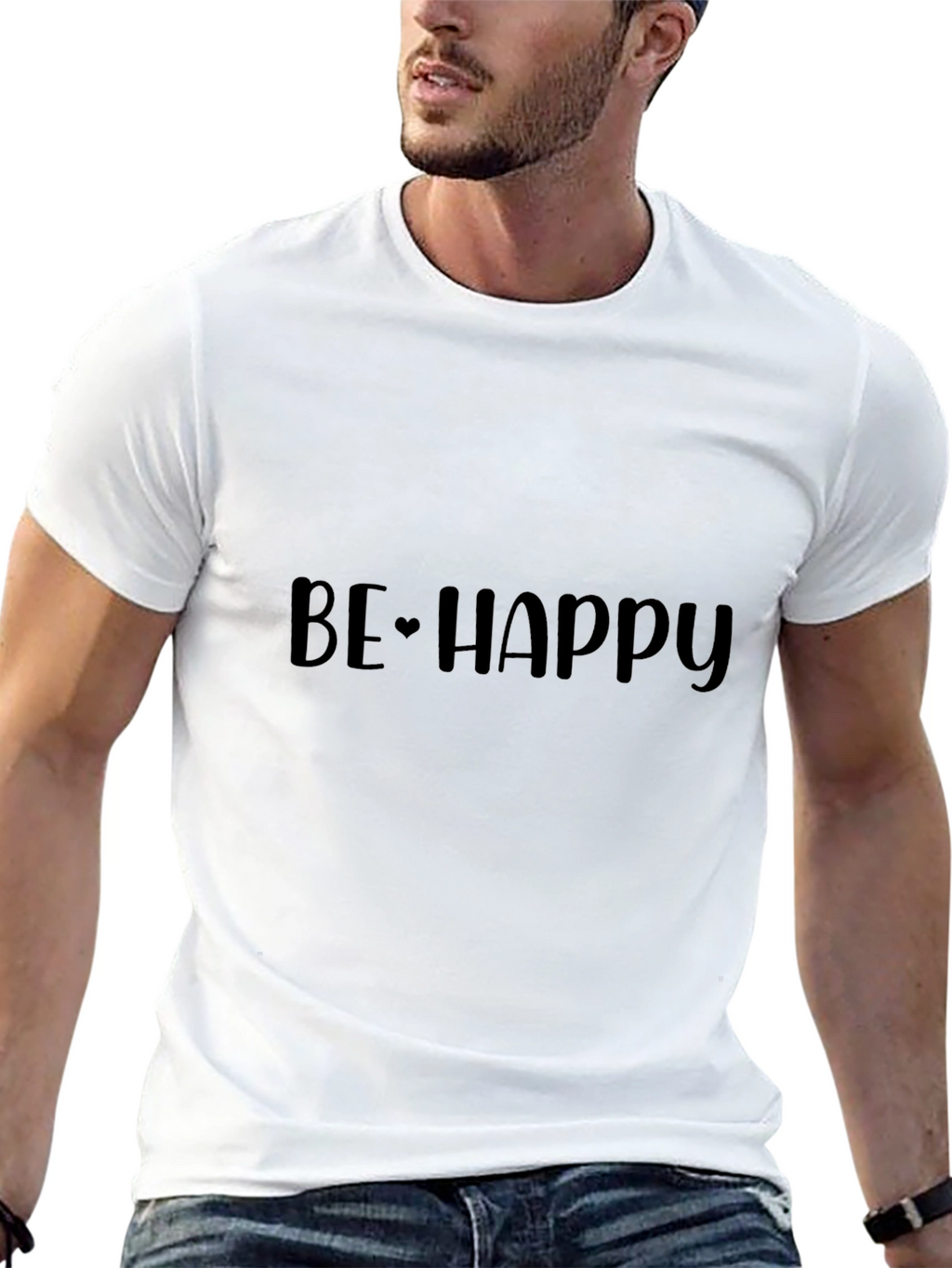 Be Happy Black T-Shirt - Casual Comfort