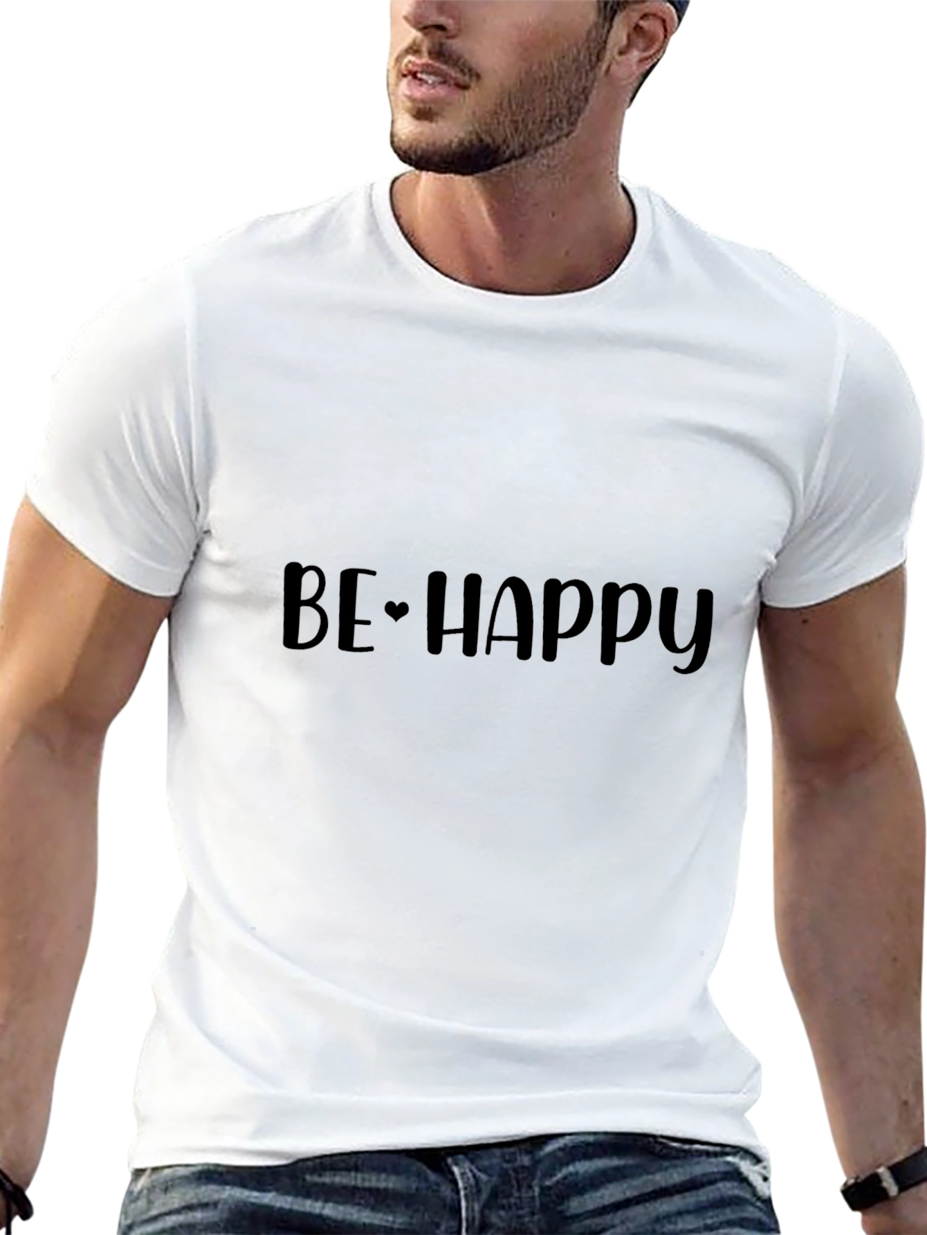 Be Happy Black T-Shirt - Casual Comfort